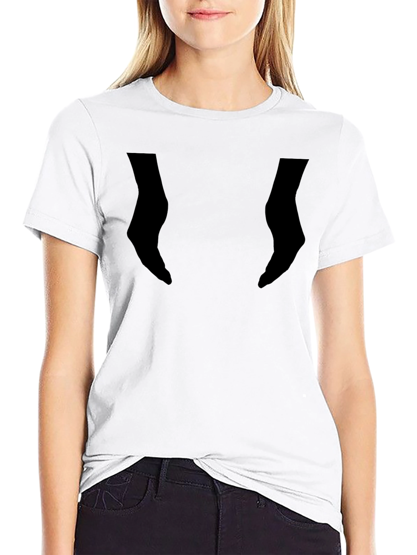Black Graphic Tee - Unique Silhouette Design