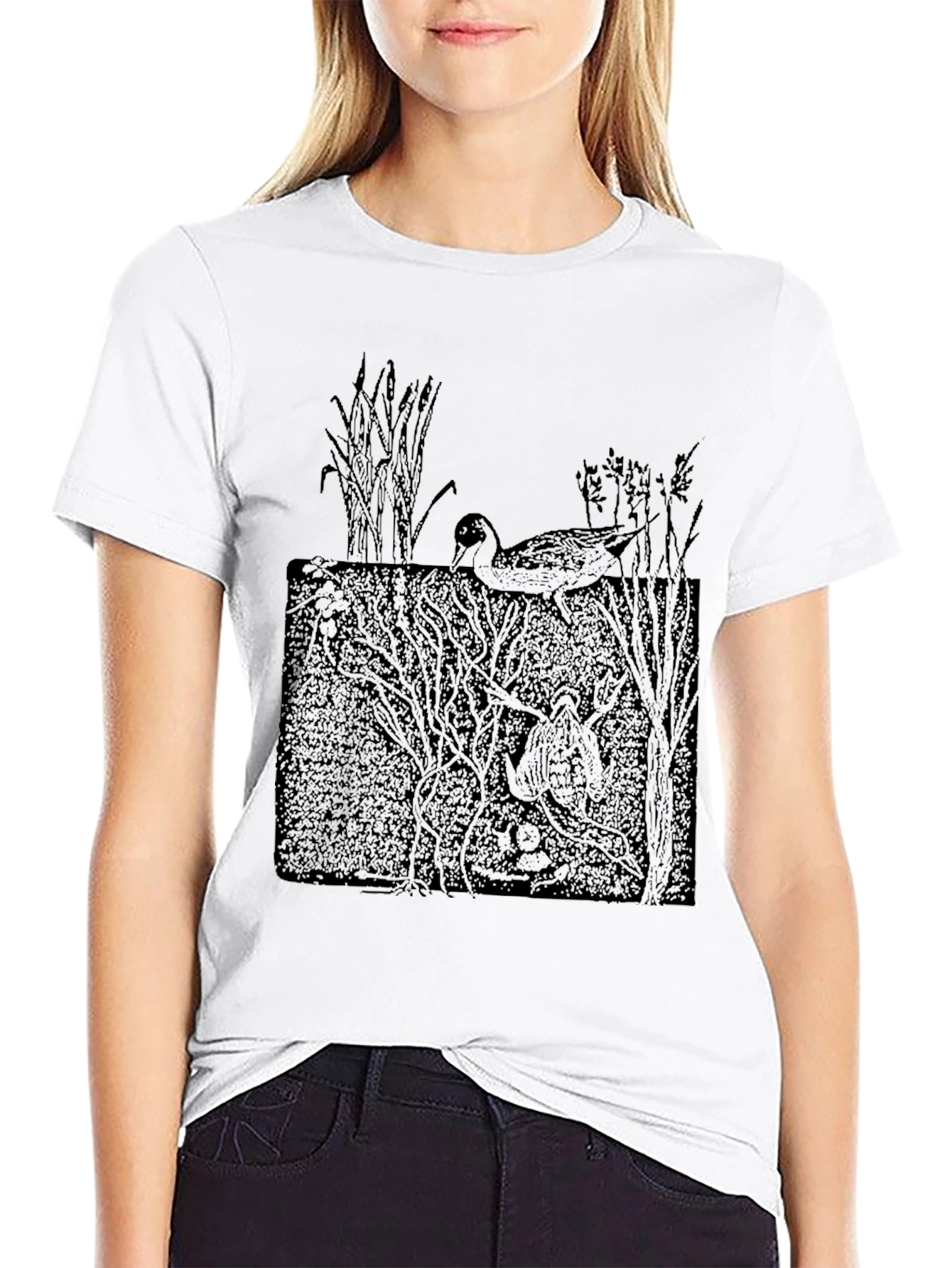 Duck Pond Graphic Tee - Black Cotton Comfort