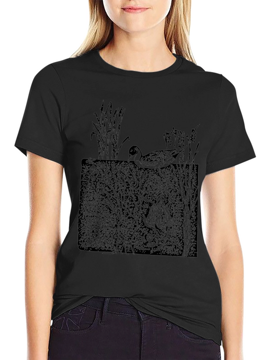Duck Pond Graphic Tee - Black Cotton Comfort