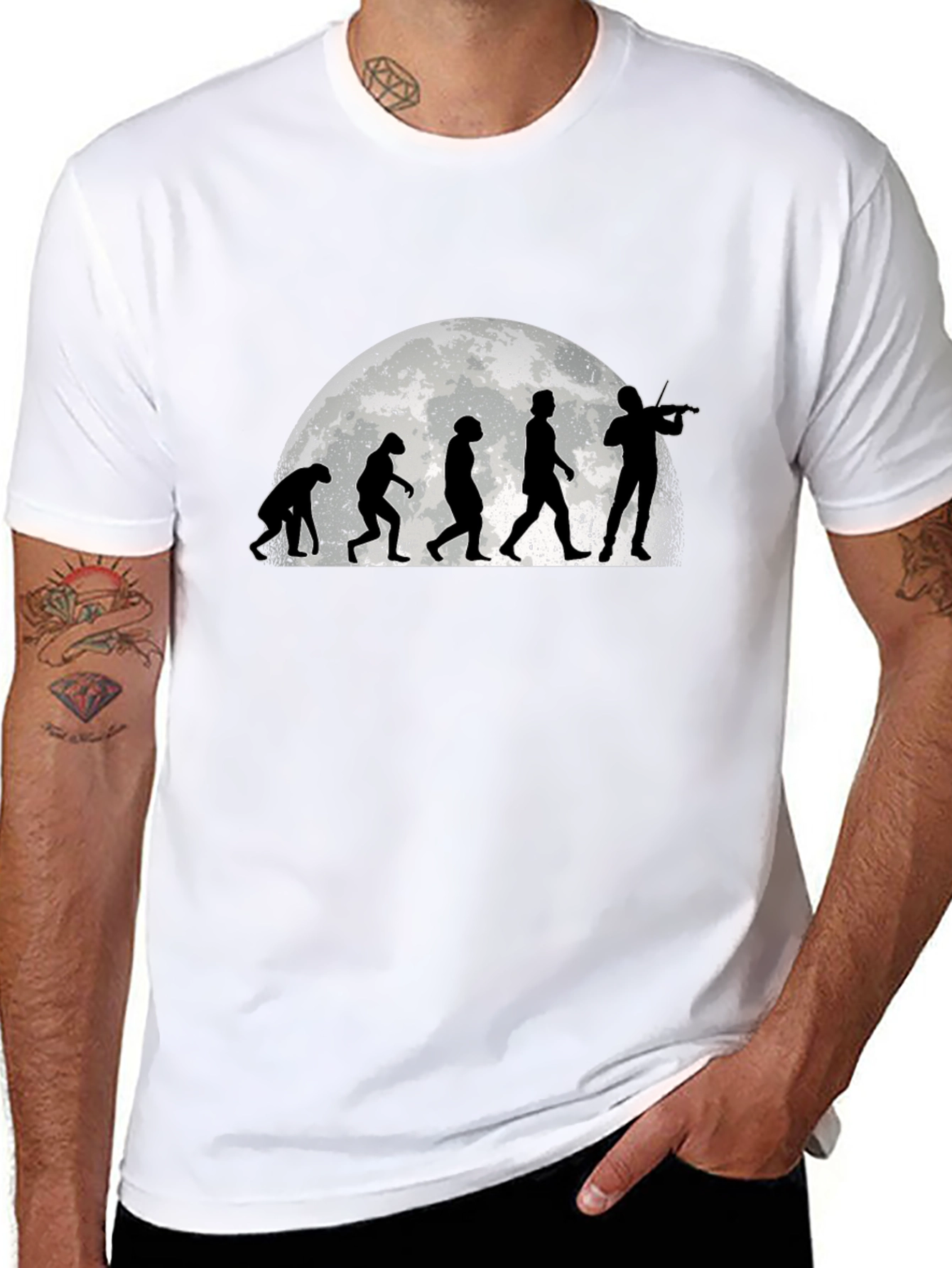 Evolution of Violinist T-Shirt - Black