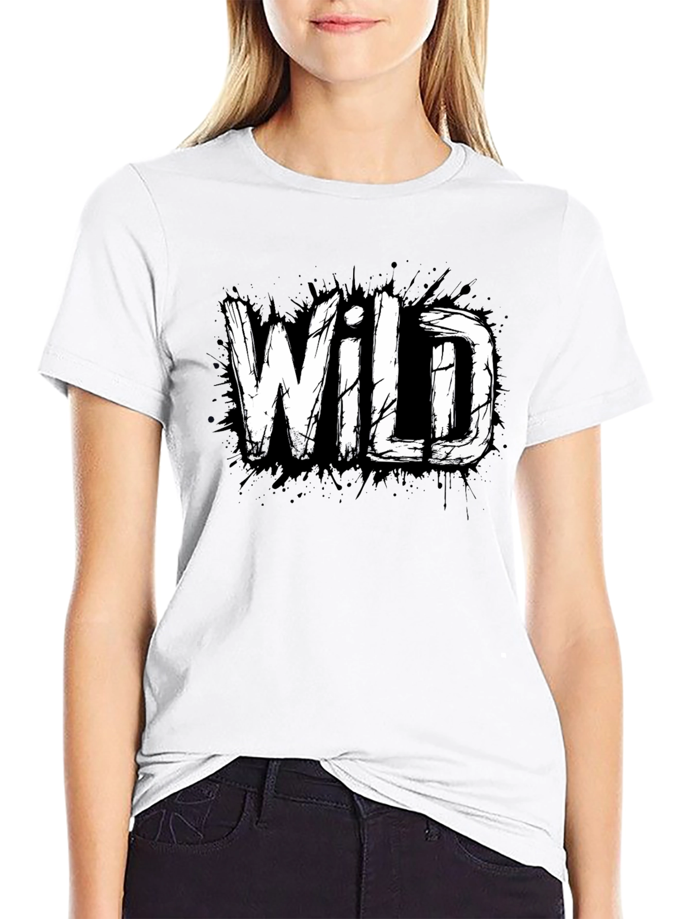 Wild Graphic Print Black T-Shirt