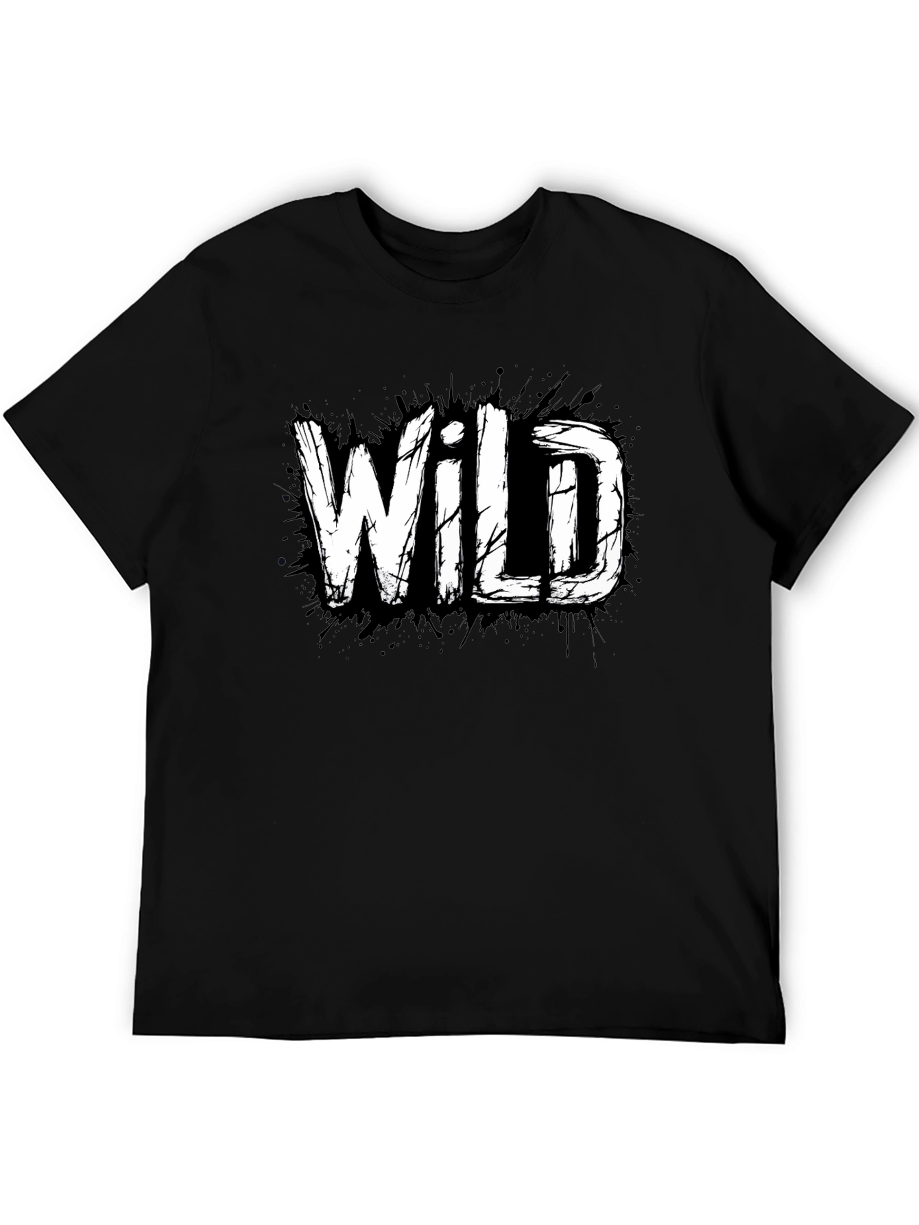 Wild Graphic Print Black T-Shirt