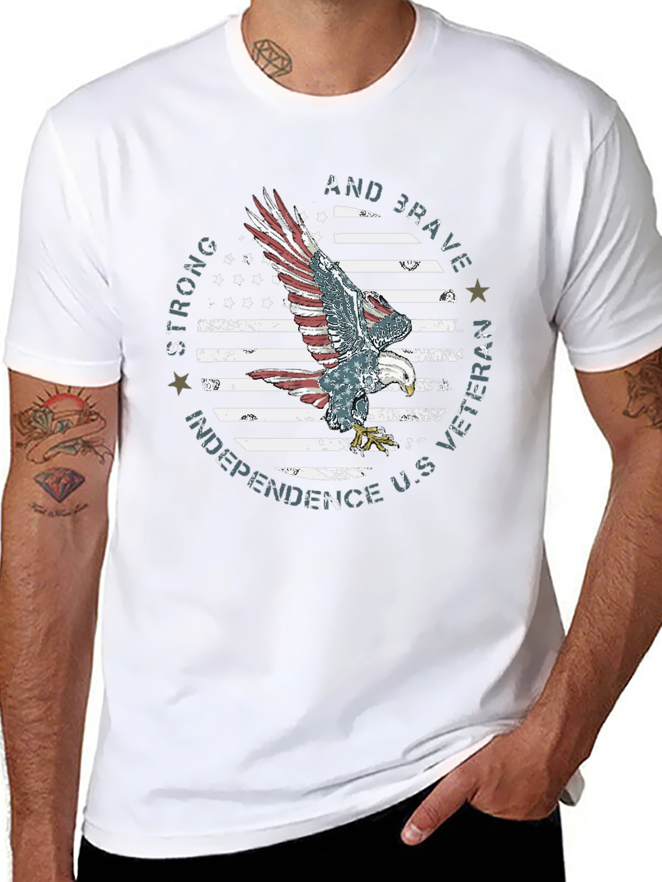 Patriotic Eagle Veteran T-Shirt - Independence Day