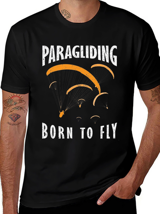 Paragliding Born to Fly Graphic T-Shirt