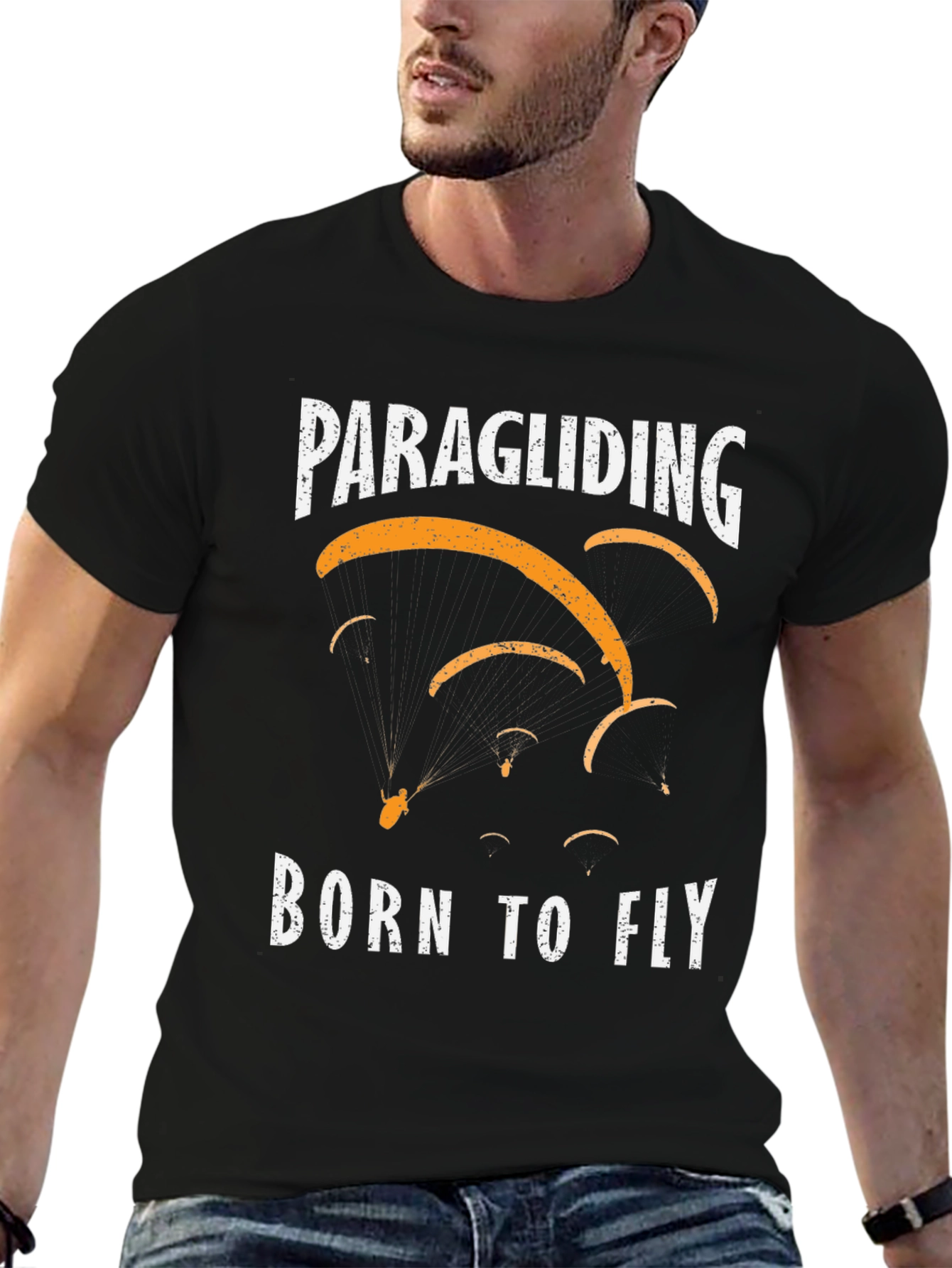 Paragliding Born to Fly Graphic T-Shirt