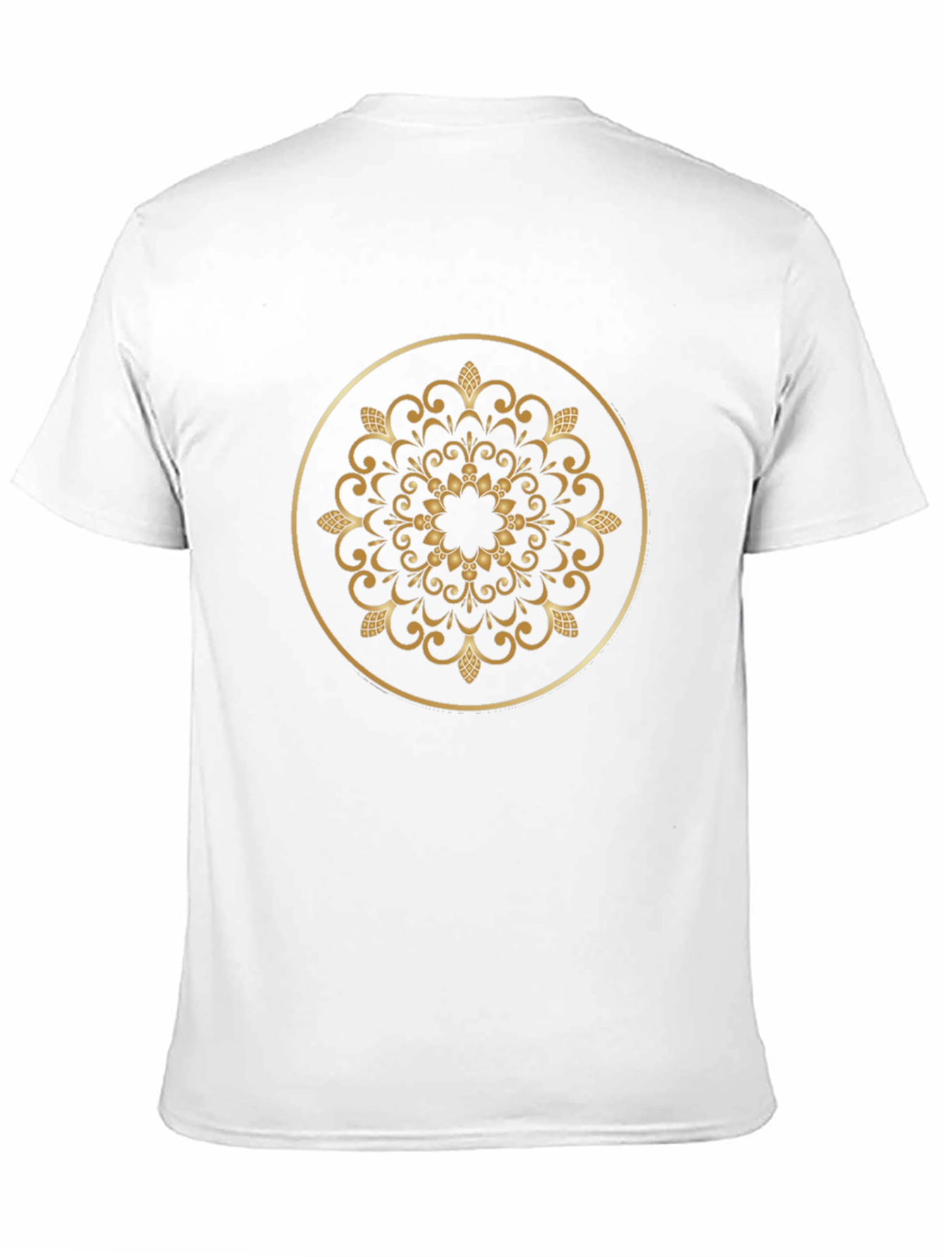 Golden Mandala Design Black T-Shirt