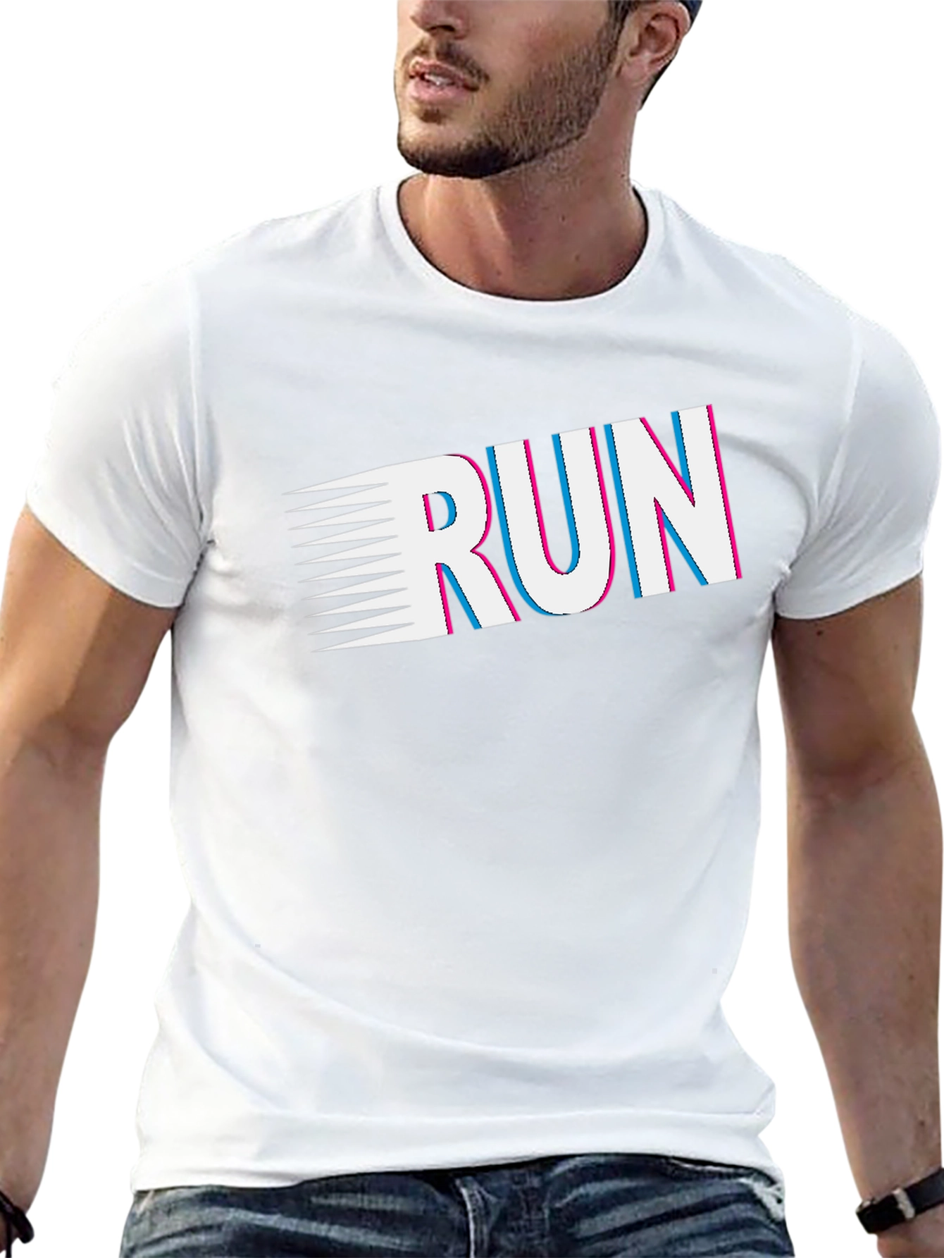 Run Graphic Tee - Black Short Sleeve