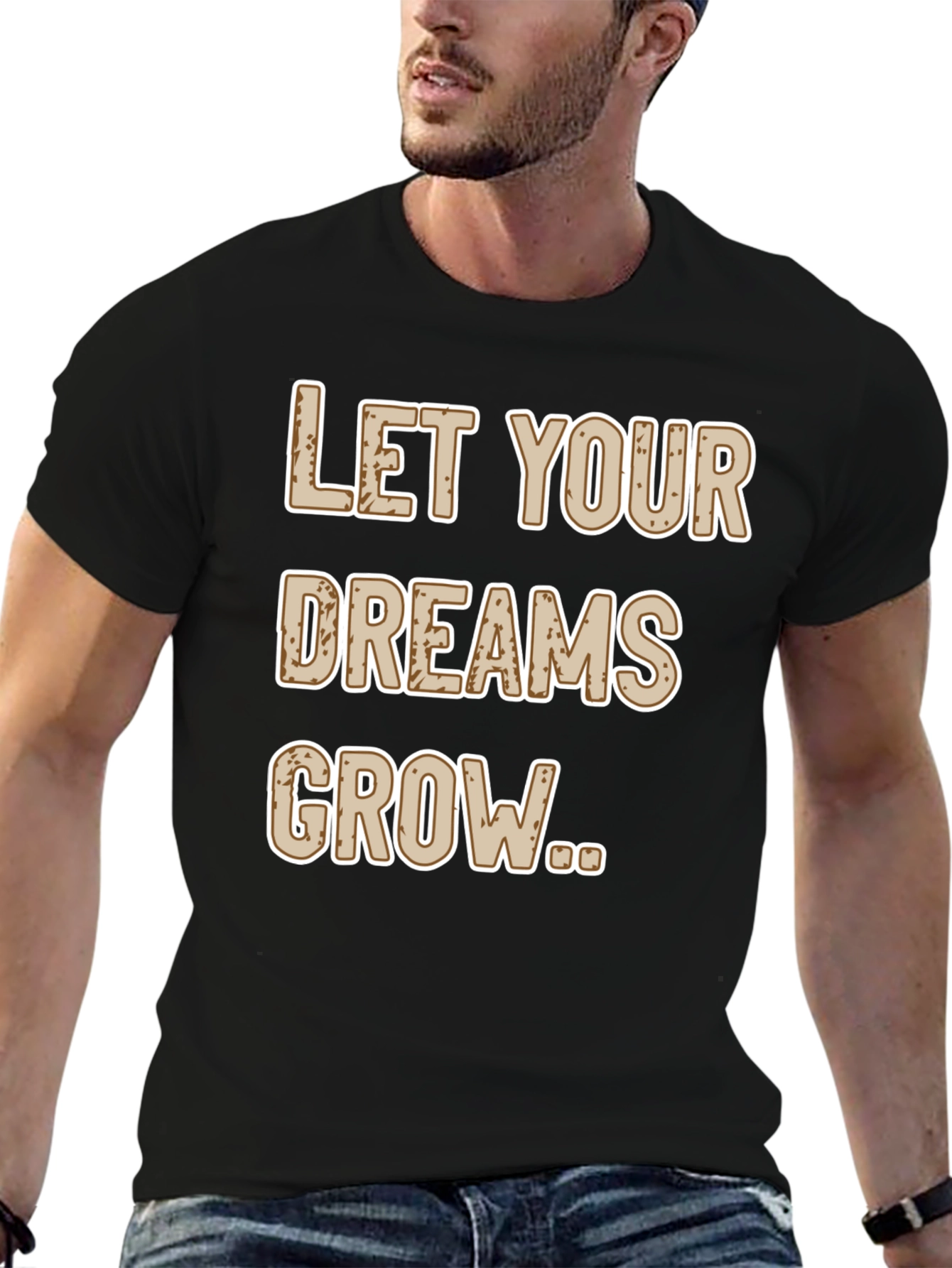 Let Your Dreams Grow Black Graphic Tee
