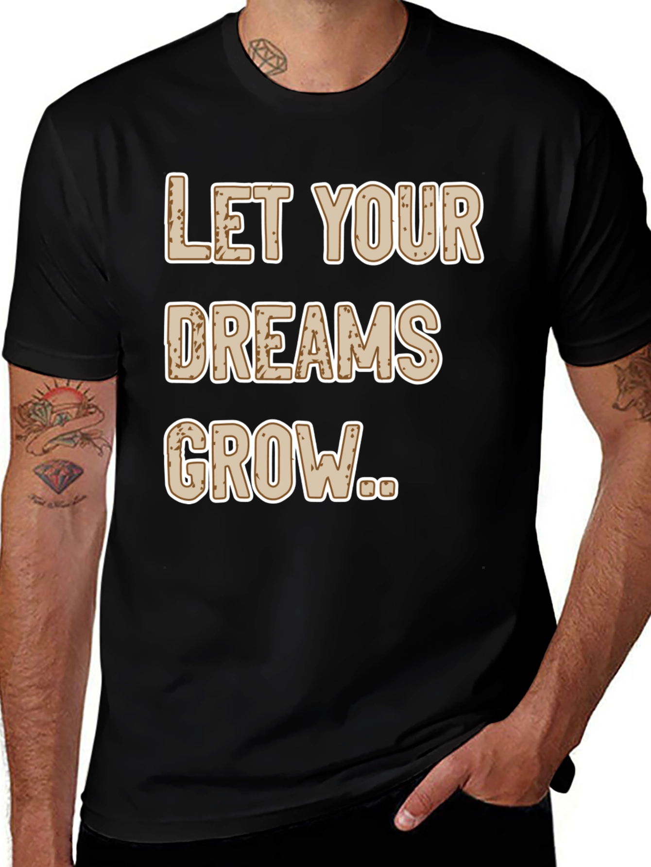Let Your Dreams Grow Black Graphic Tee