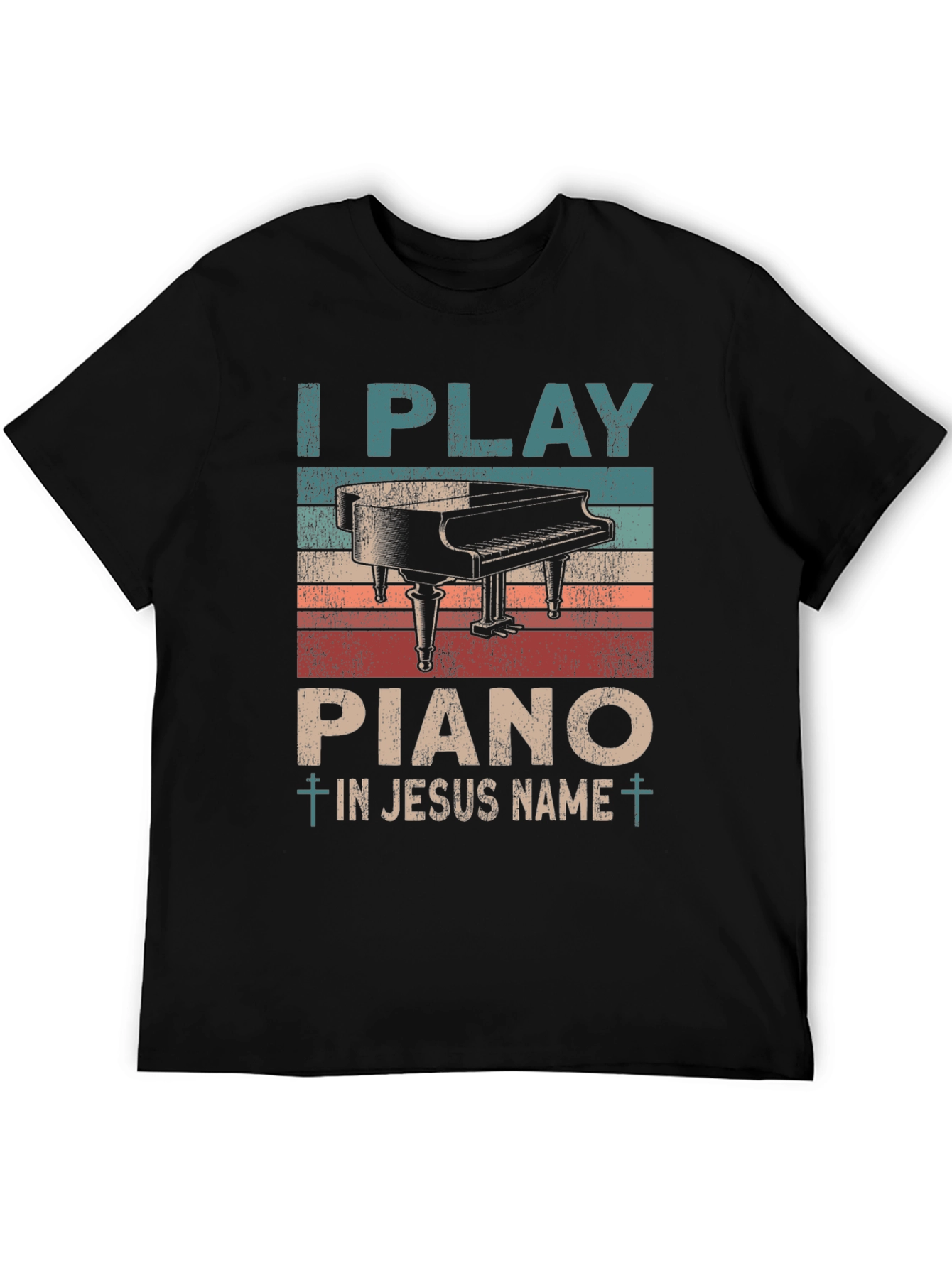 I Play Piano in Jesus Name Graphic Tee