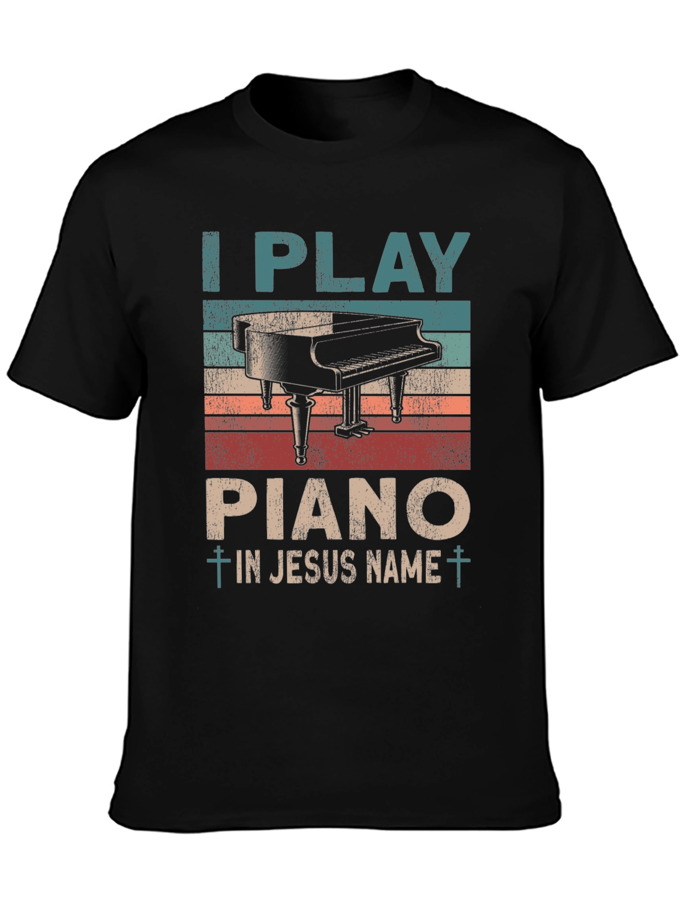 I Play Piano in Jesus Name Graphic Tee