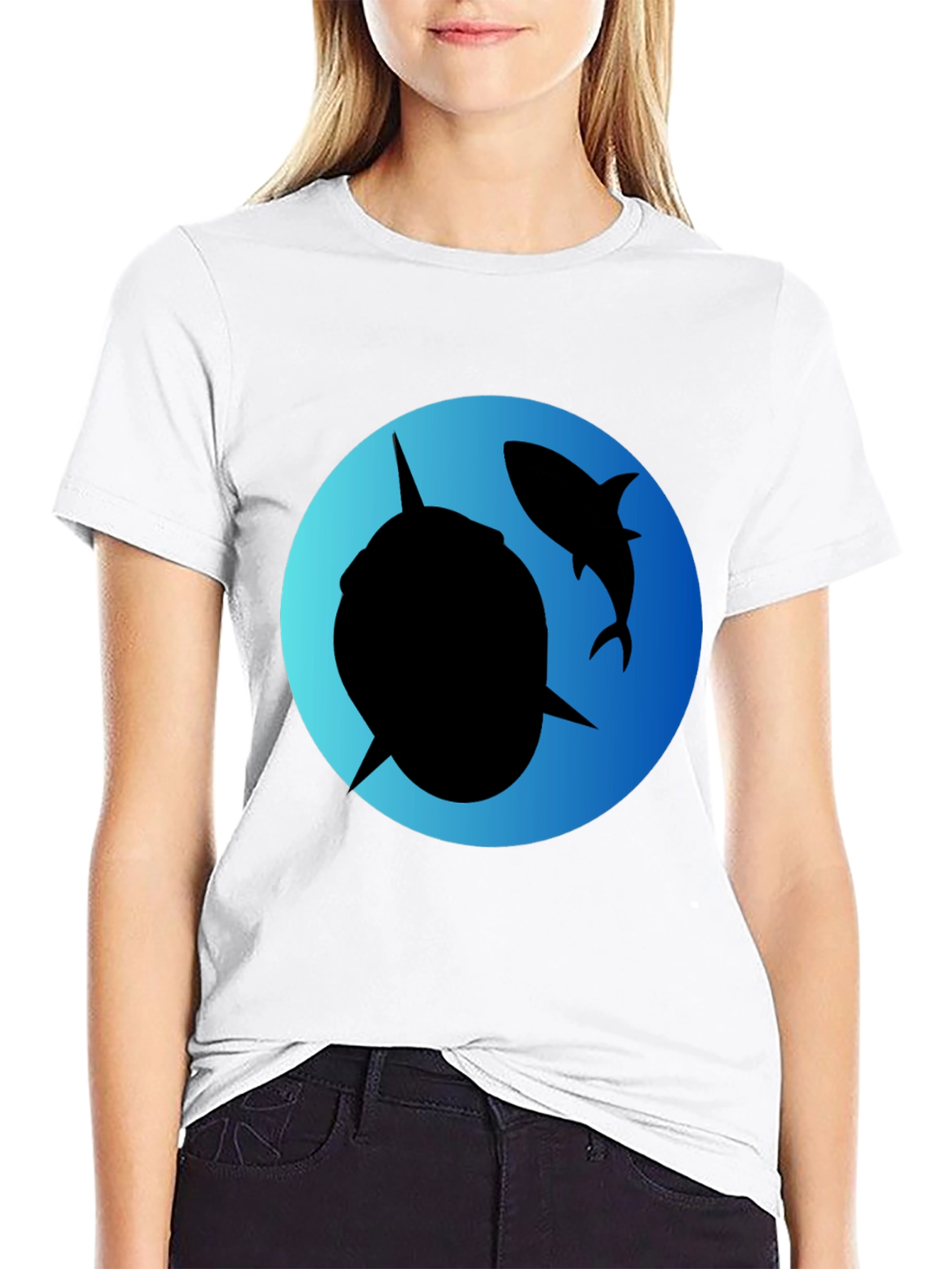 Shark Silhouette Graphic Tee
