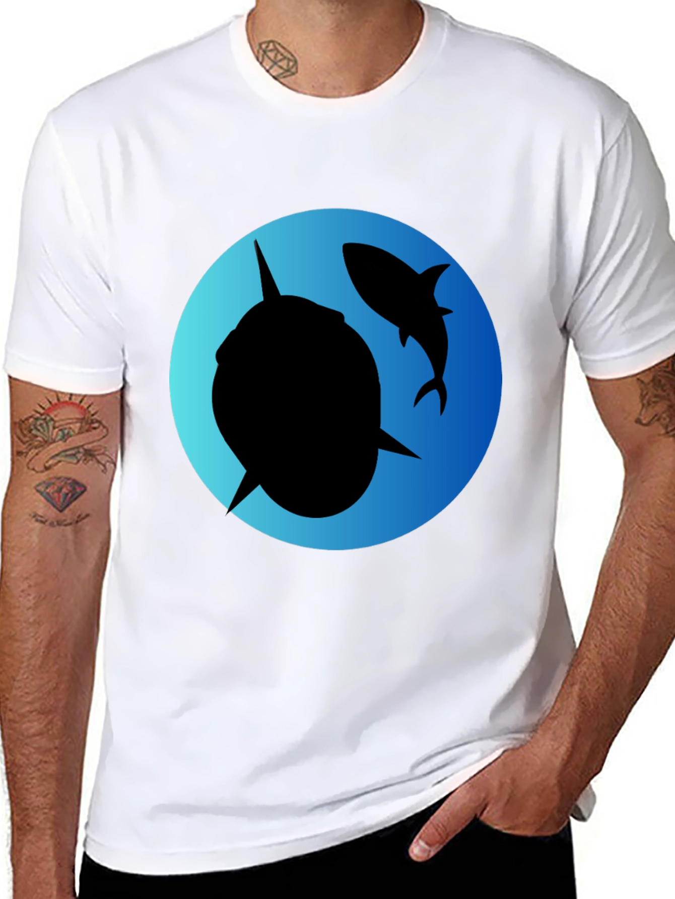Shark Silhouette Graphic Tee