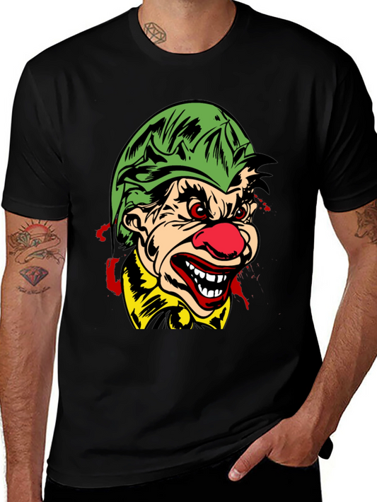 Creepy Clown Graphic T-Shirt - Scary Horror Design