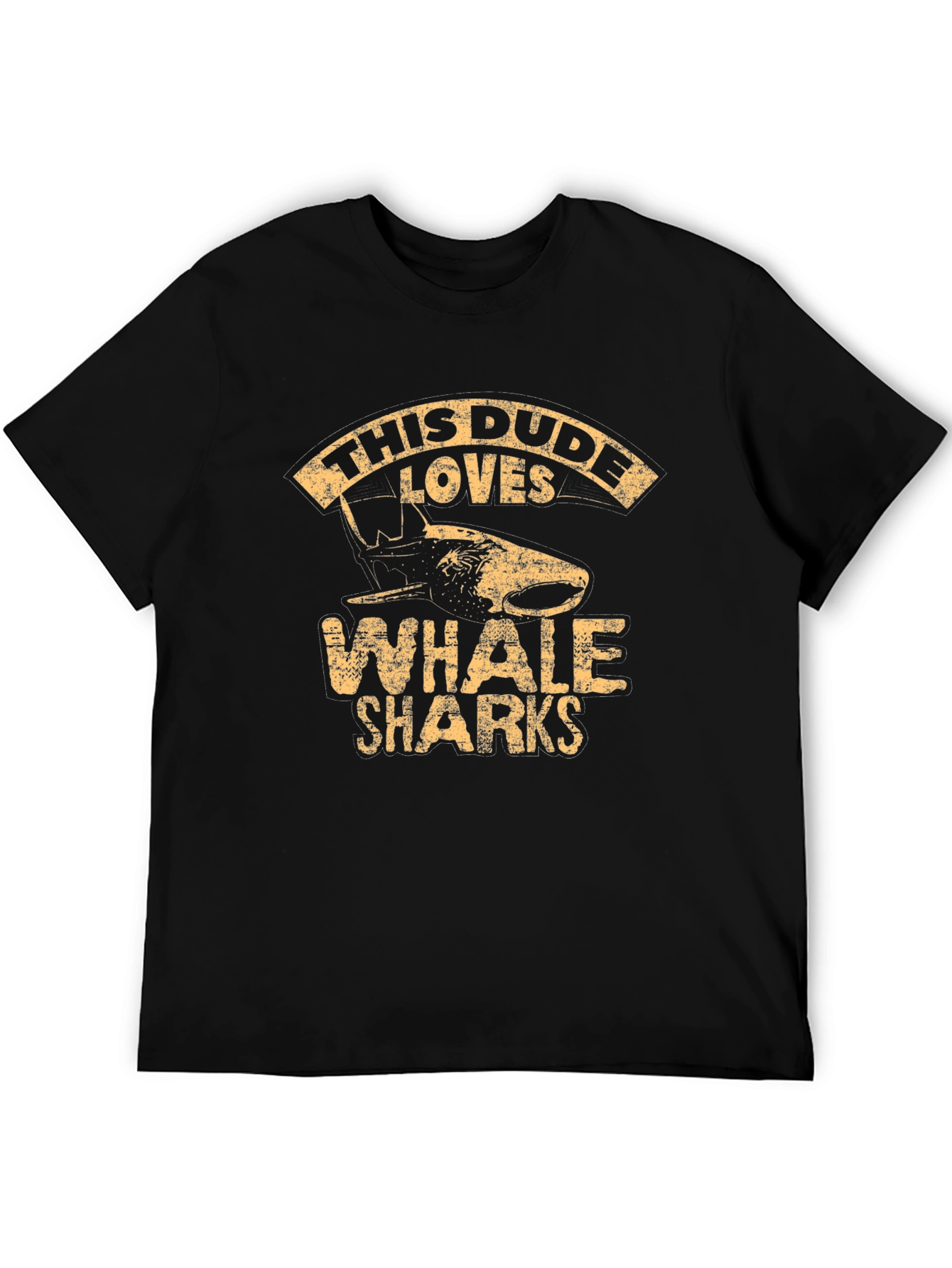 This Dude Loves Whale Sharks Black T-Shirt
