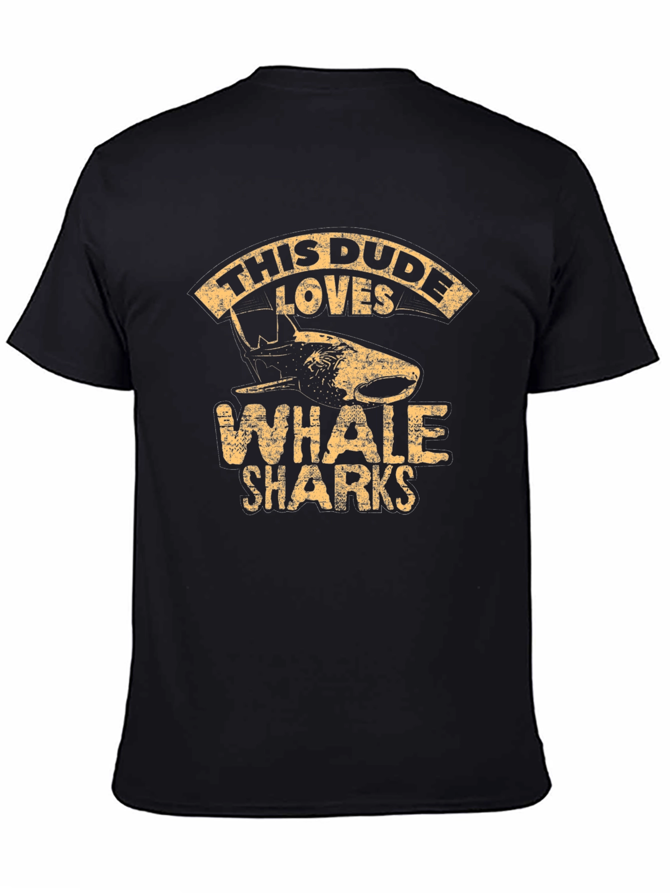 This Dude Loves Whale Sharks Black T-Shirt