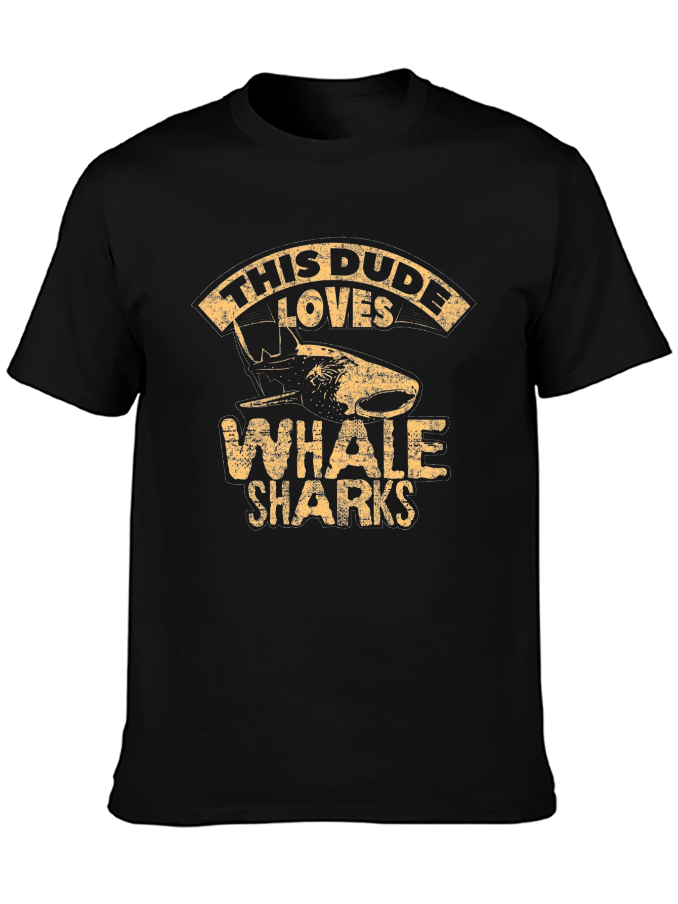 This Dude Loves Whale Sharks Black T-Shirt