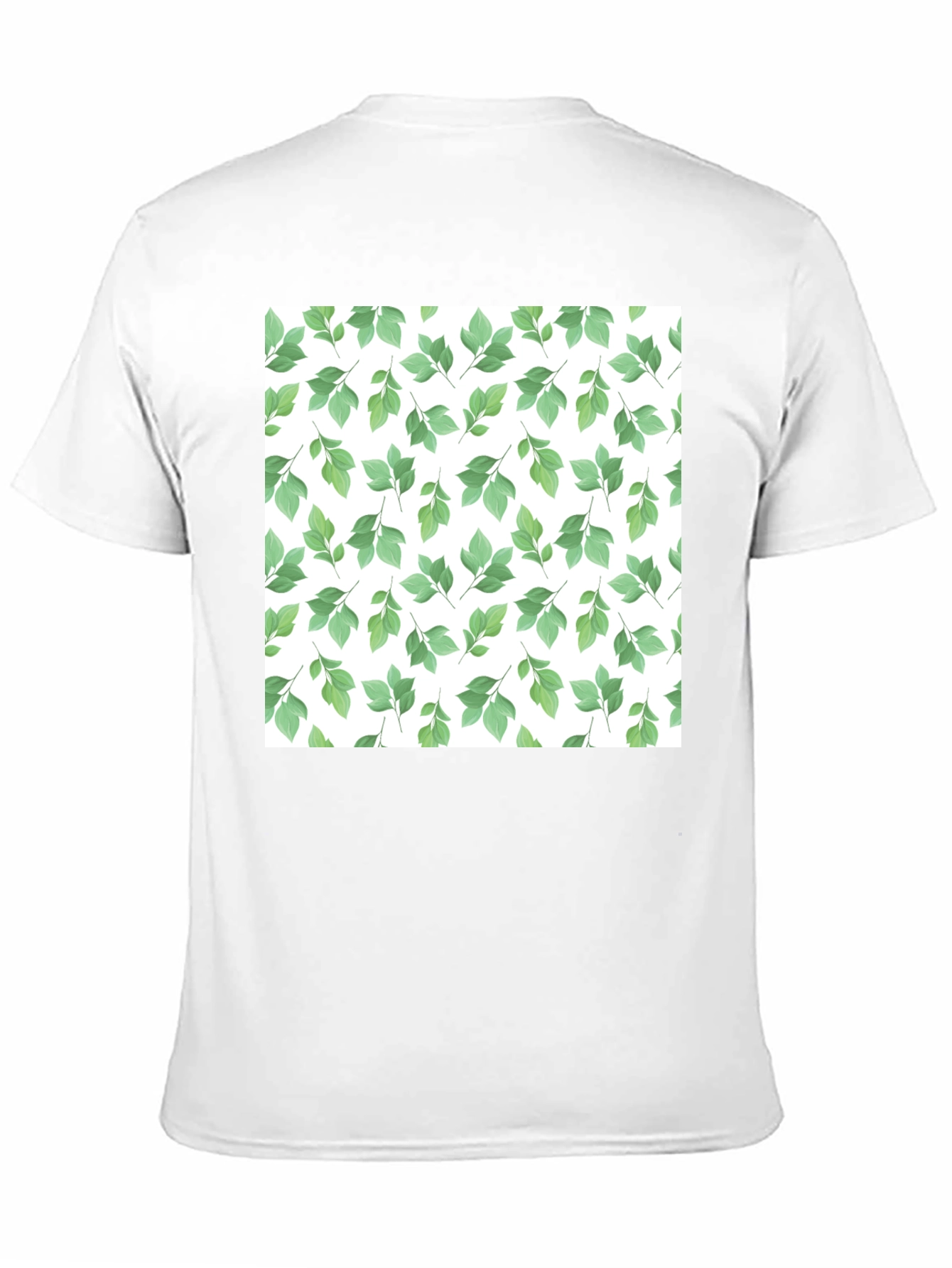 Green Leaf Pattern Tee - Stylish Nature Inspired Design