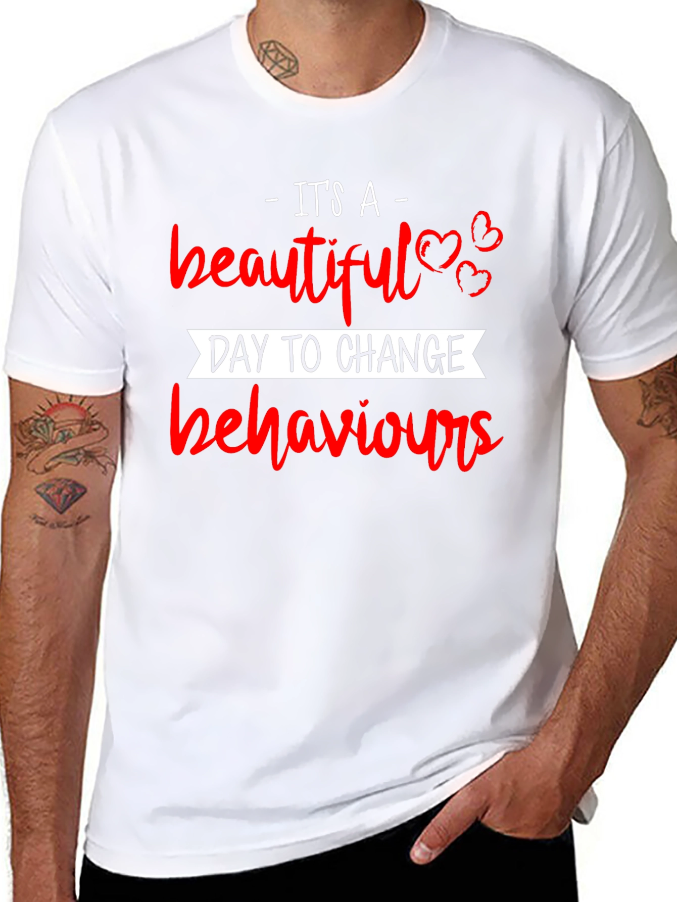 Beautiful Day Change Behaviors Black T-Shirt