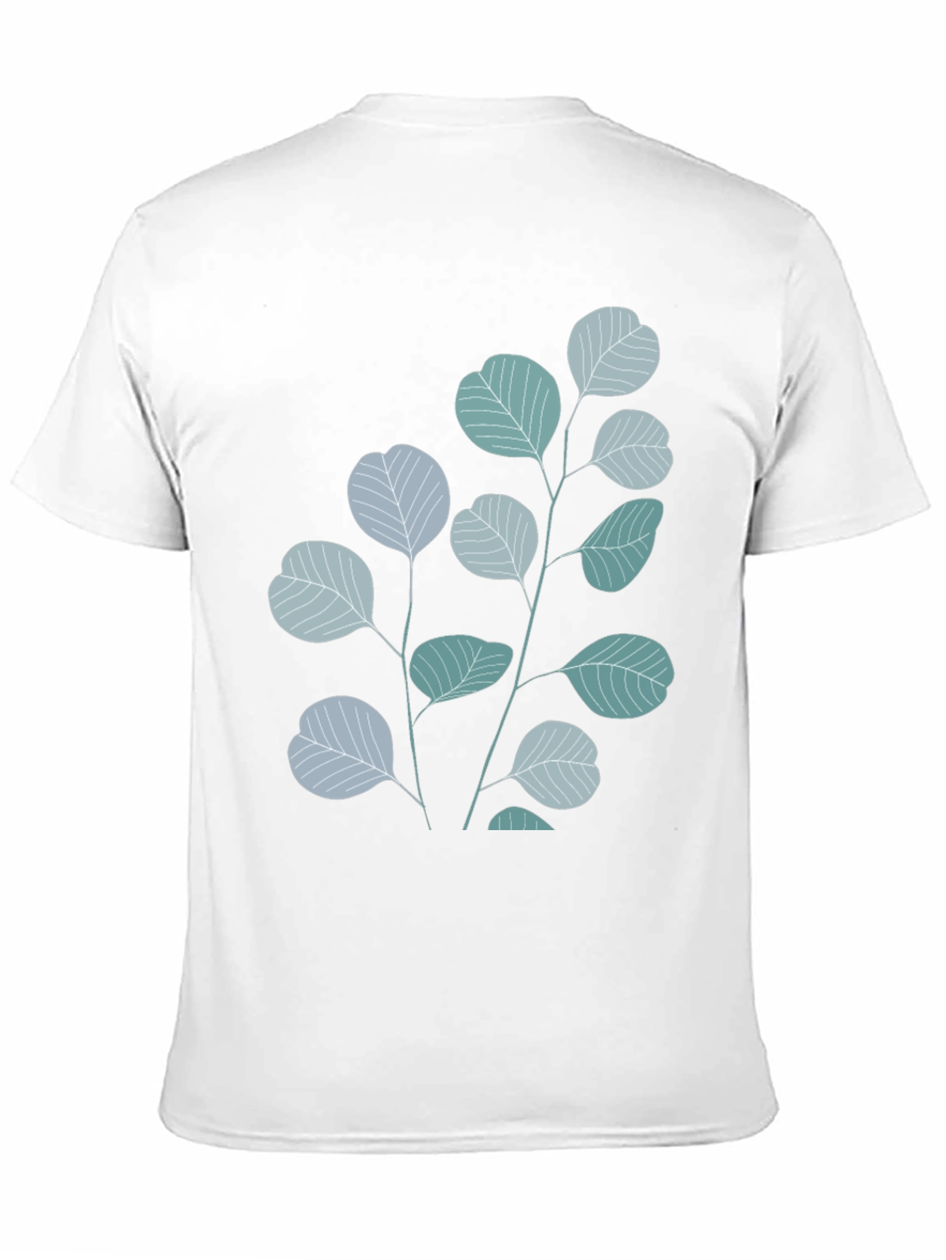 Botanical Leaves Graphic Tee - Black Cotton Blend