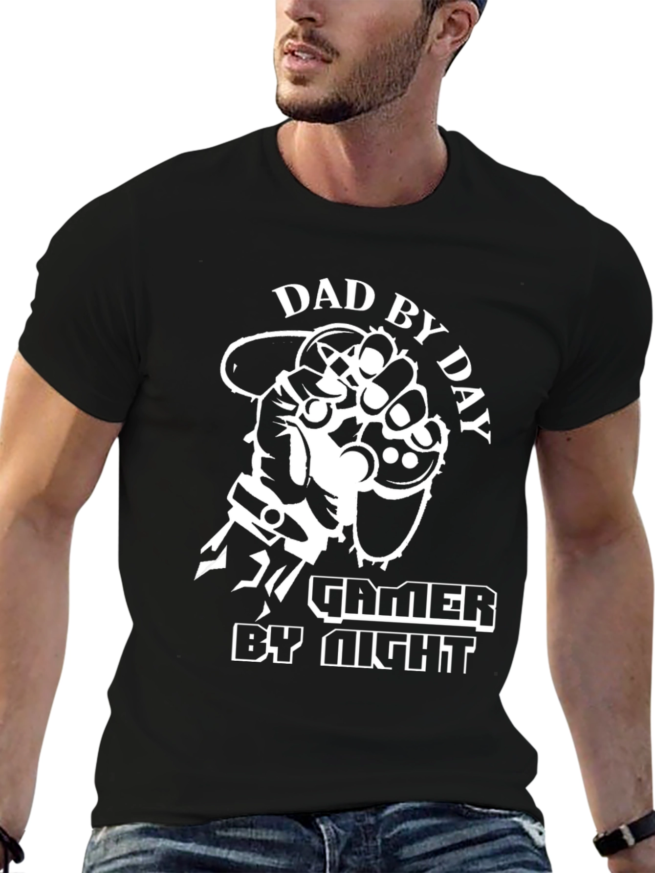 Dad by Day Gamer by Night Black T-Shirt