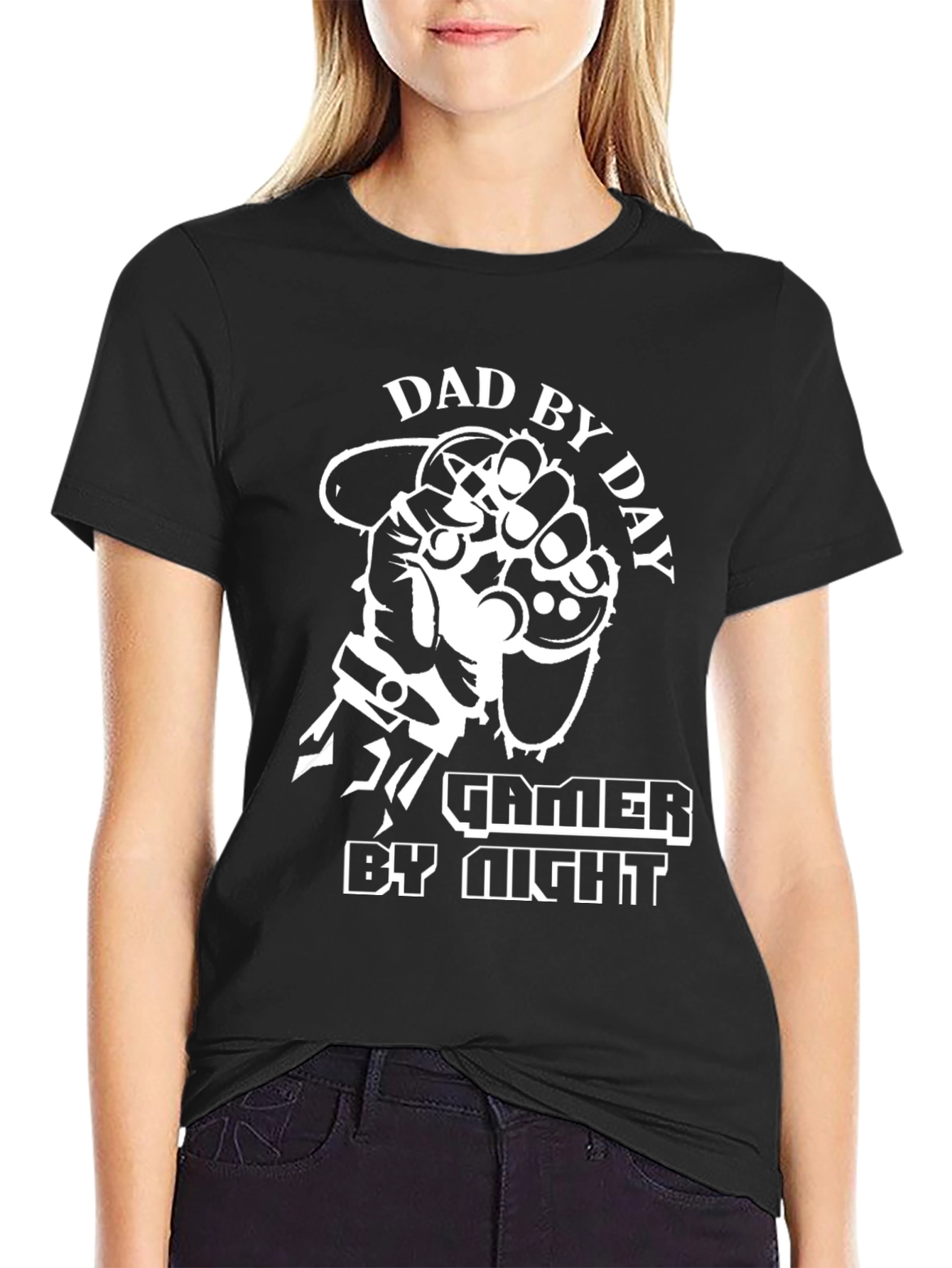 Dad by Day Gamer by Night Black T-Shirt