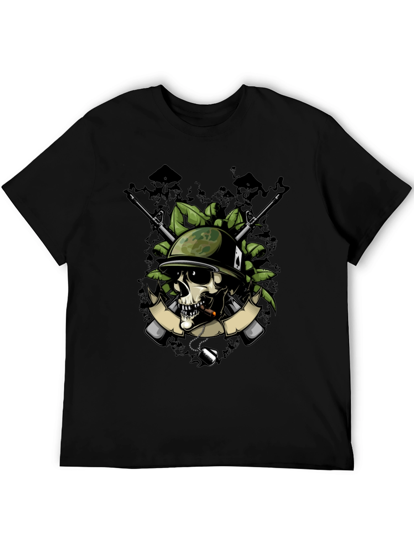 Skull Soldier Graphic T-Shirt - Military Style