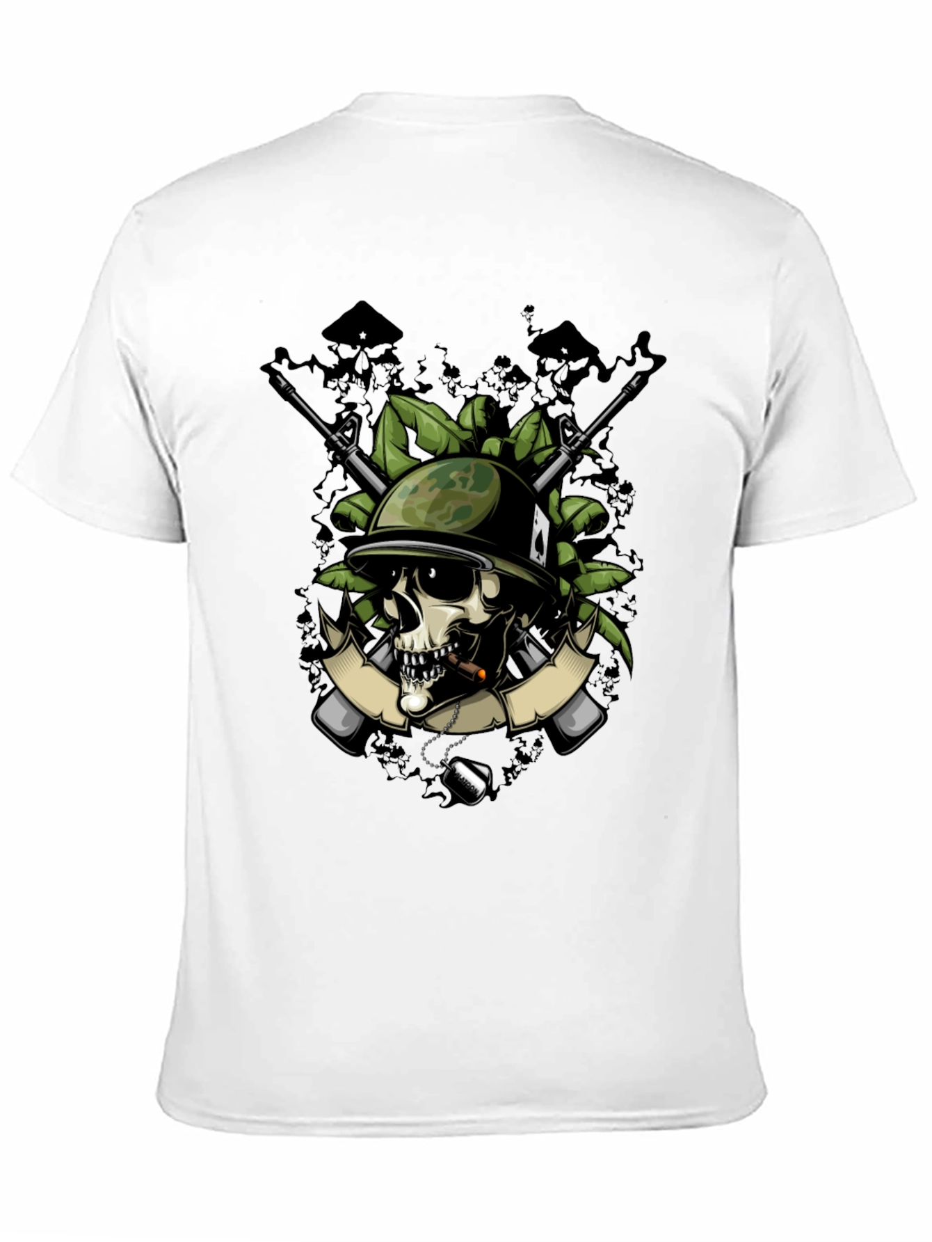 Skull Soldier Graphic T-Shirt - Military Style