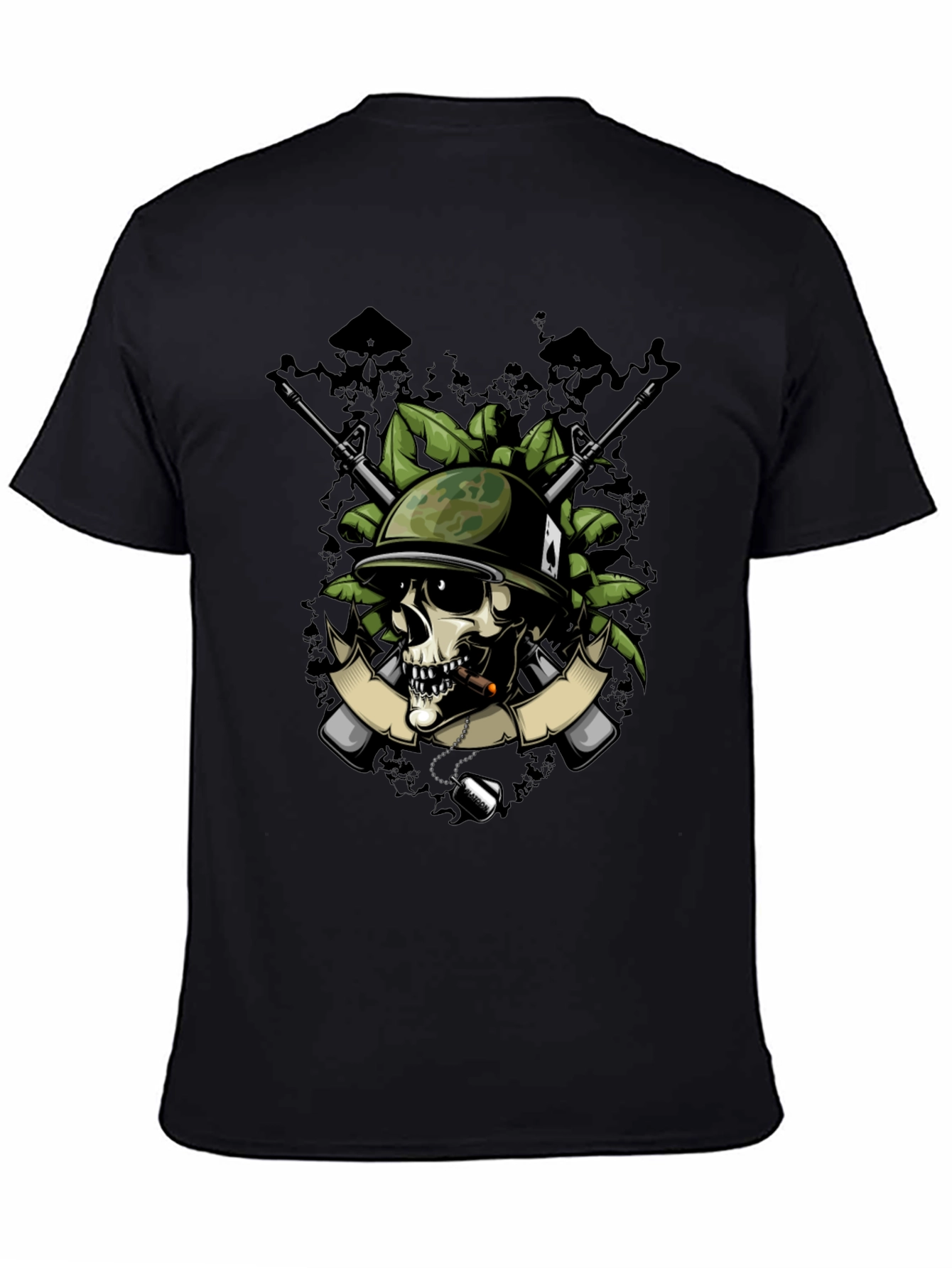 Skull Soldier Graphic T-Shirt - Military Style