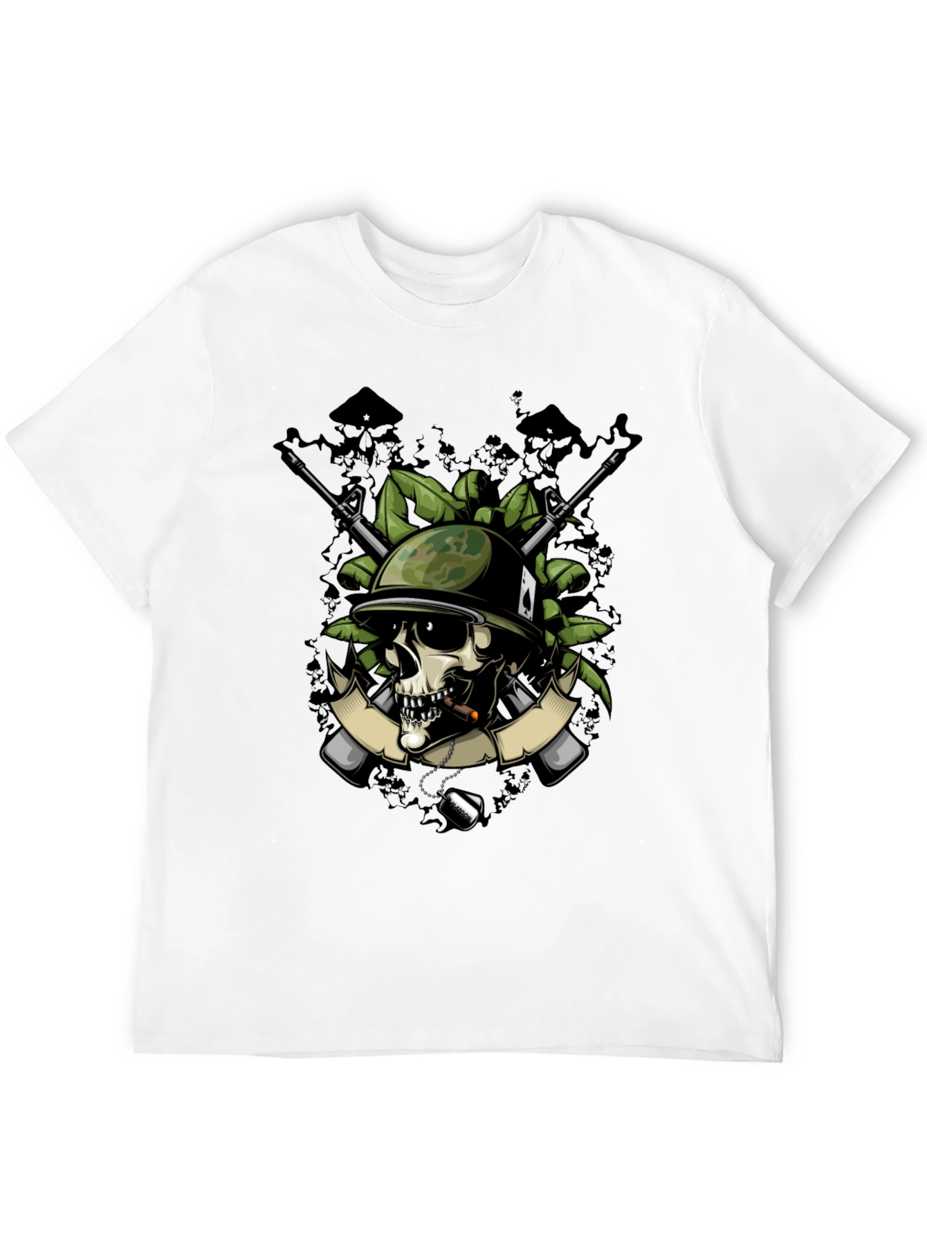 Skull Soldier Graphic T-Shirt - Military Style