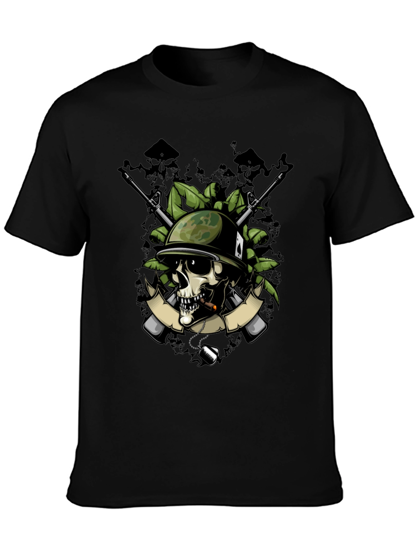 Skull Soldier Graphic T-Shirt - Military Style