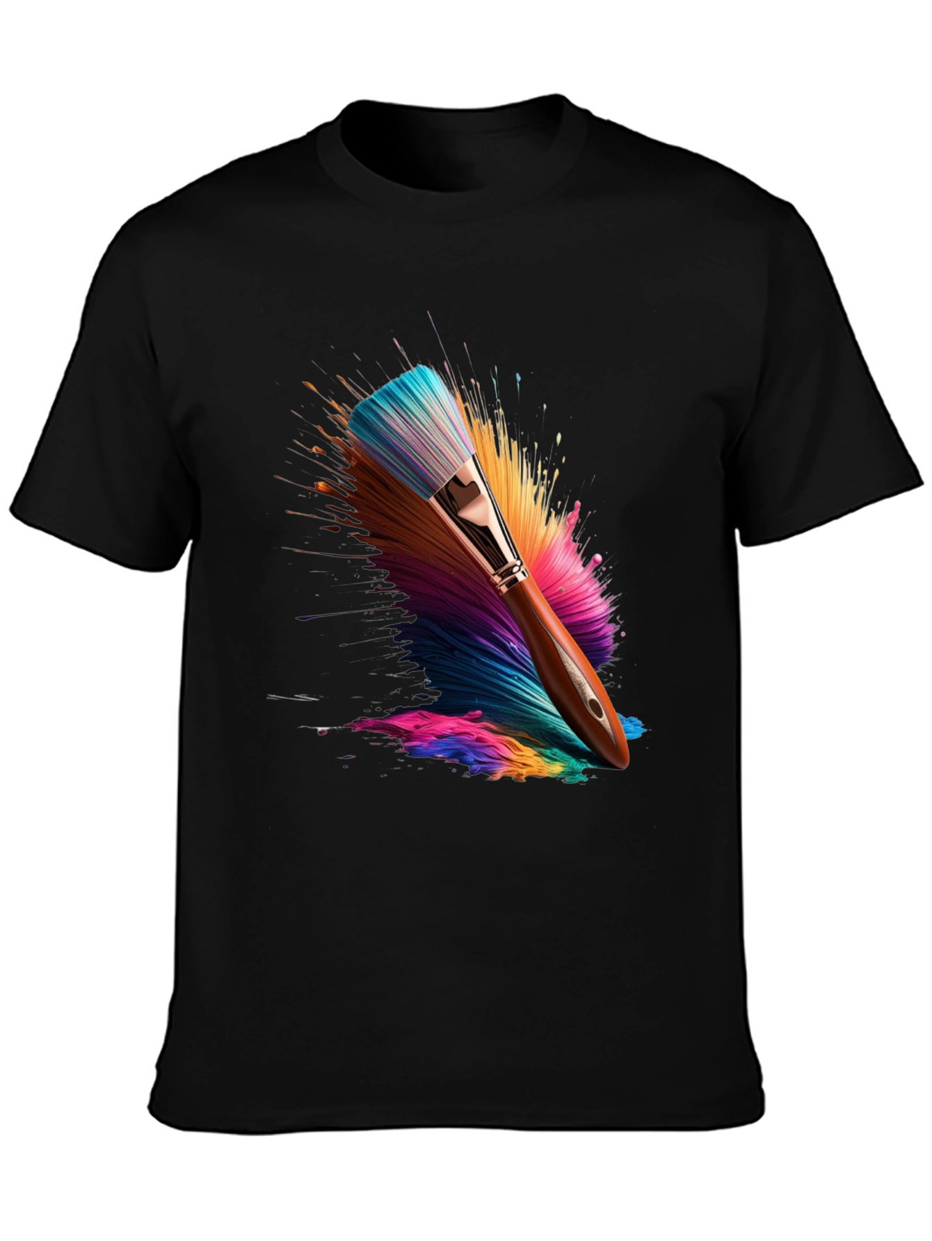 Colorful Paintbrush Graphic T-Shirt