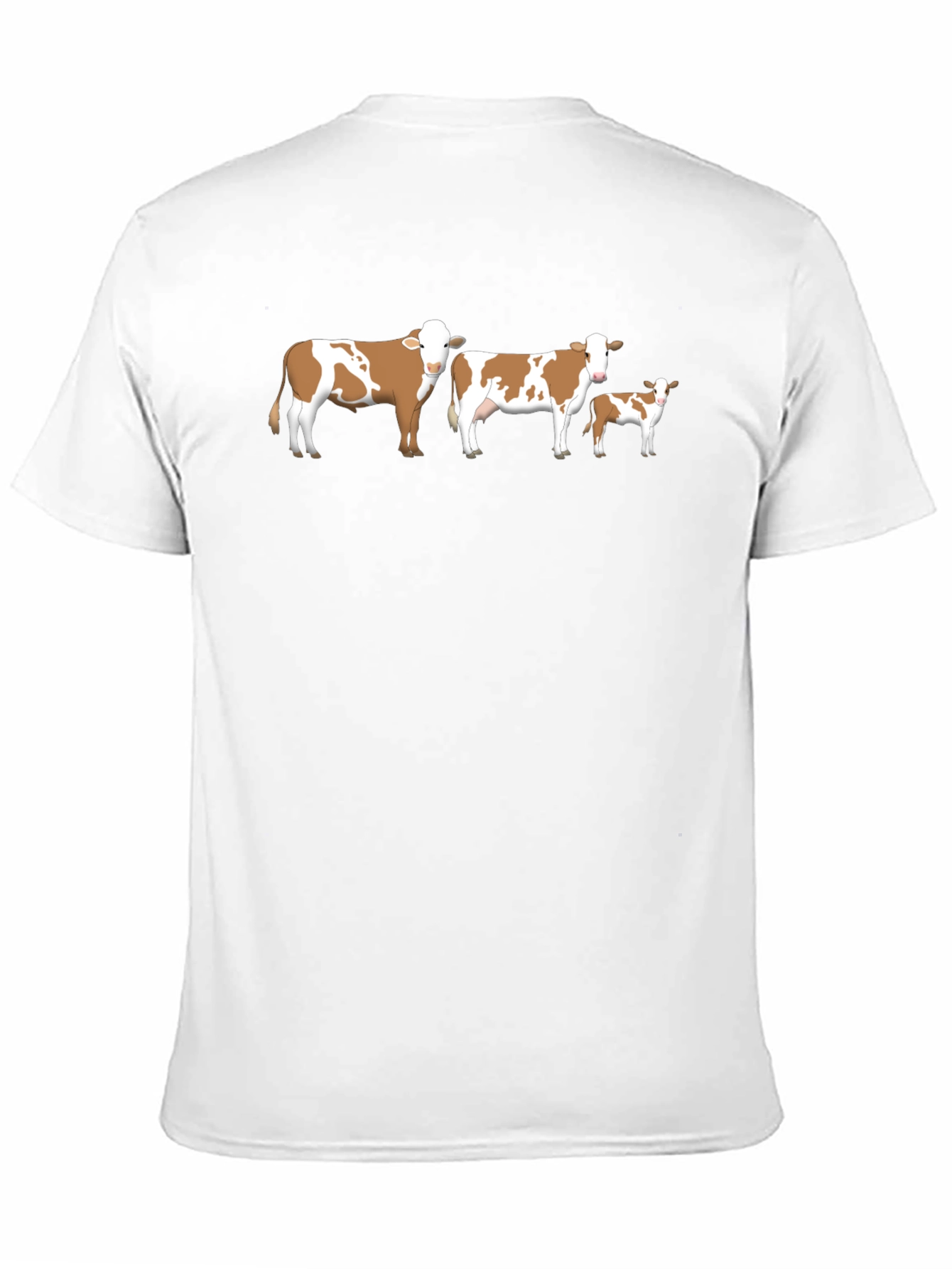 Cow Family Graphic Tee - Black Crew Neck Shirt