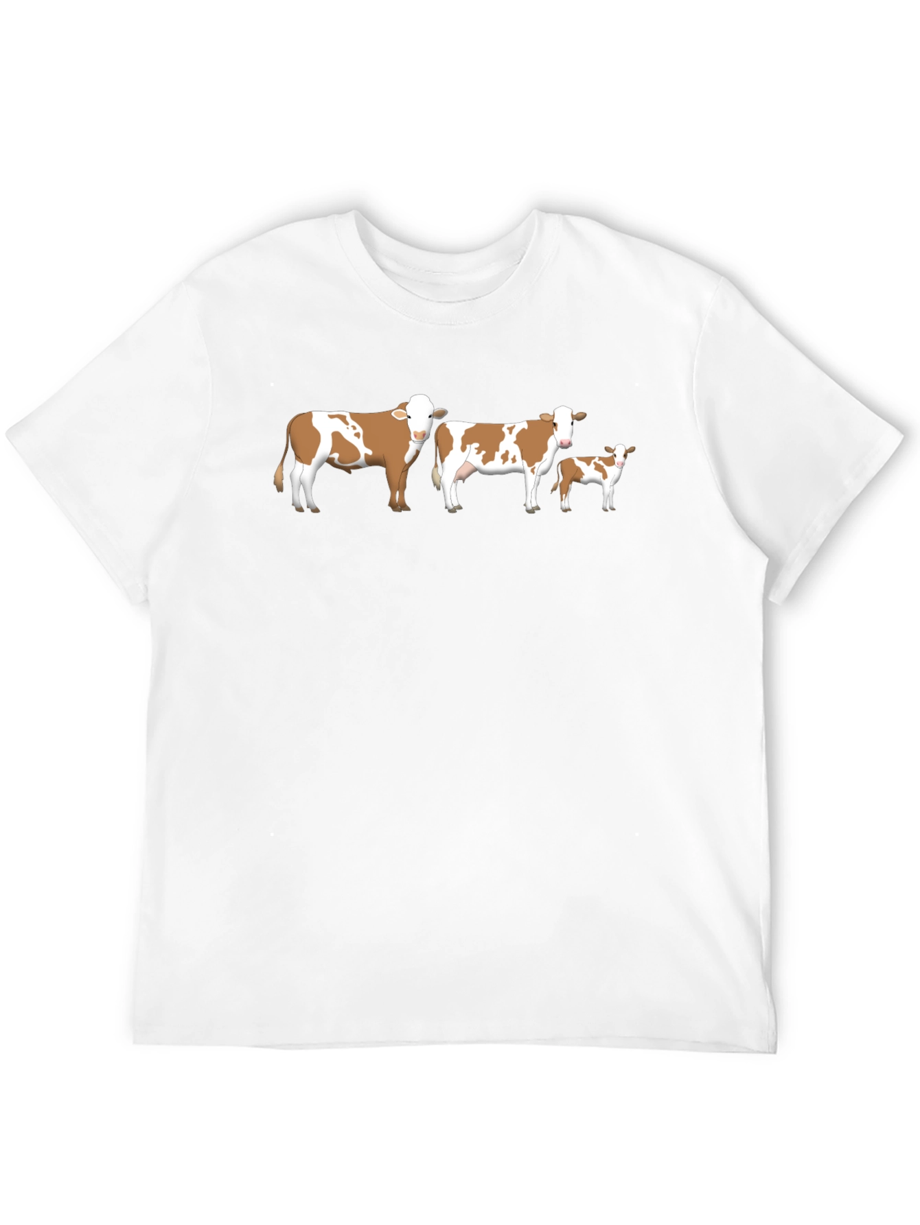 Cow Family Graphic Tee - Black Crew Neck Shirt