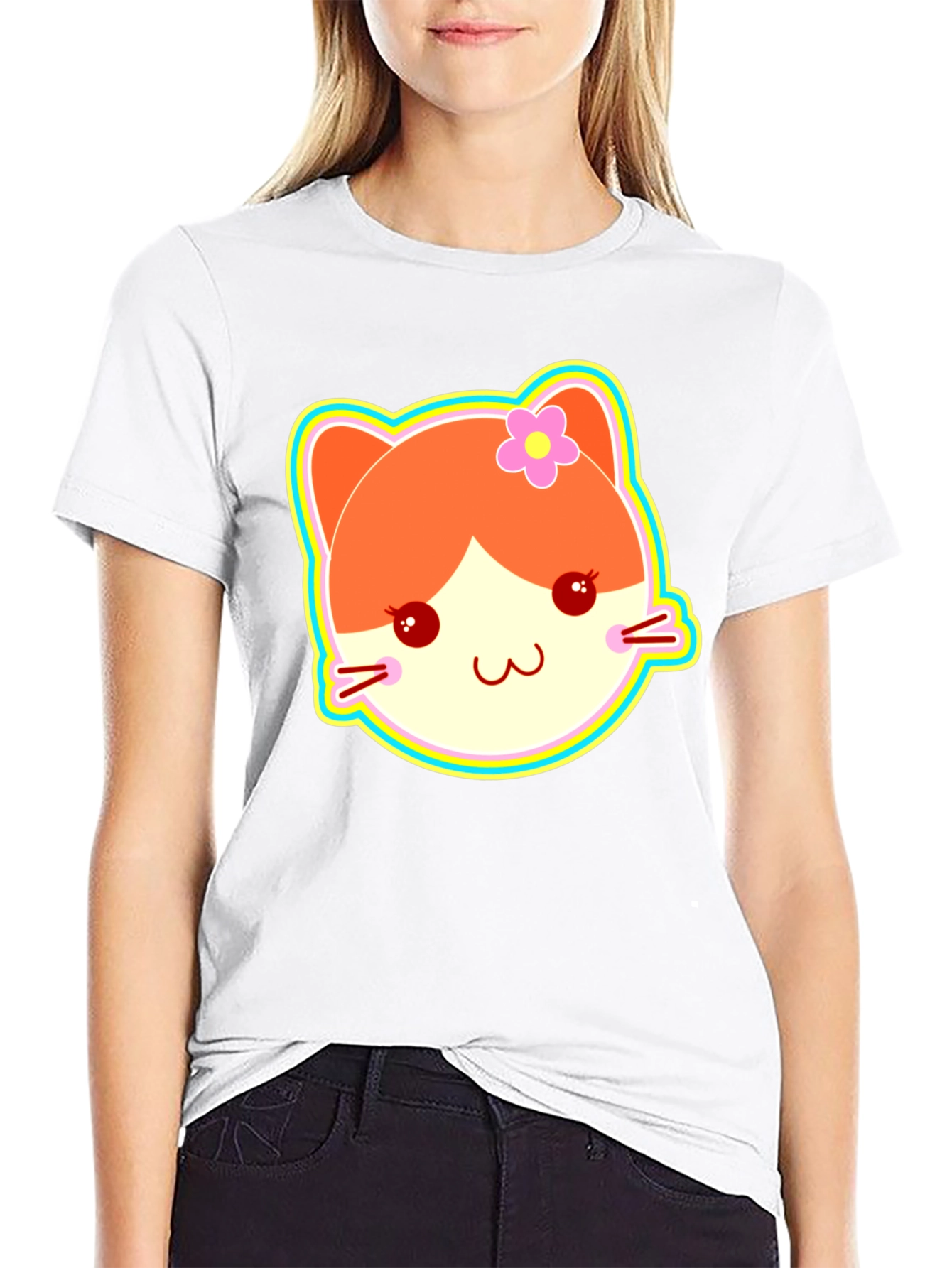 Kawaii Cat Graphic T-Shirt