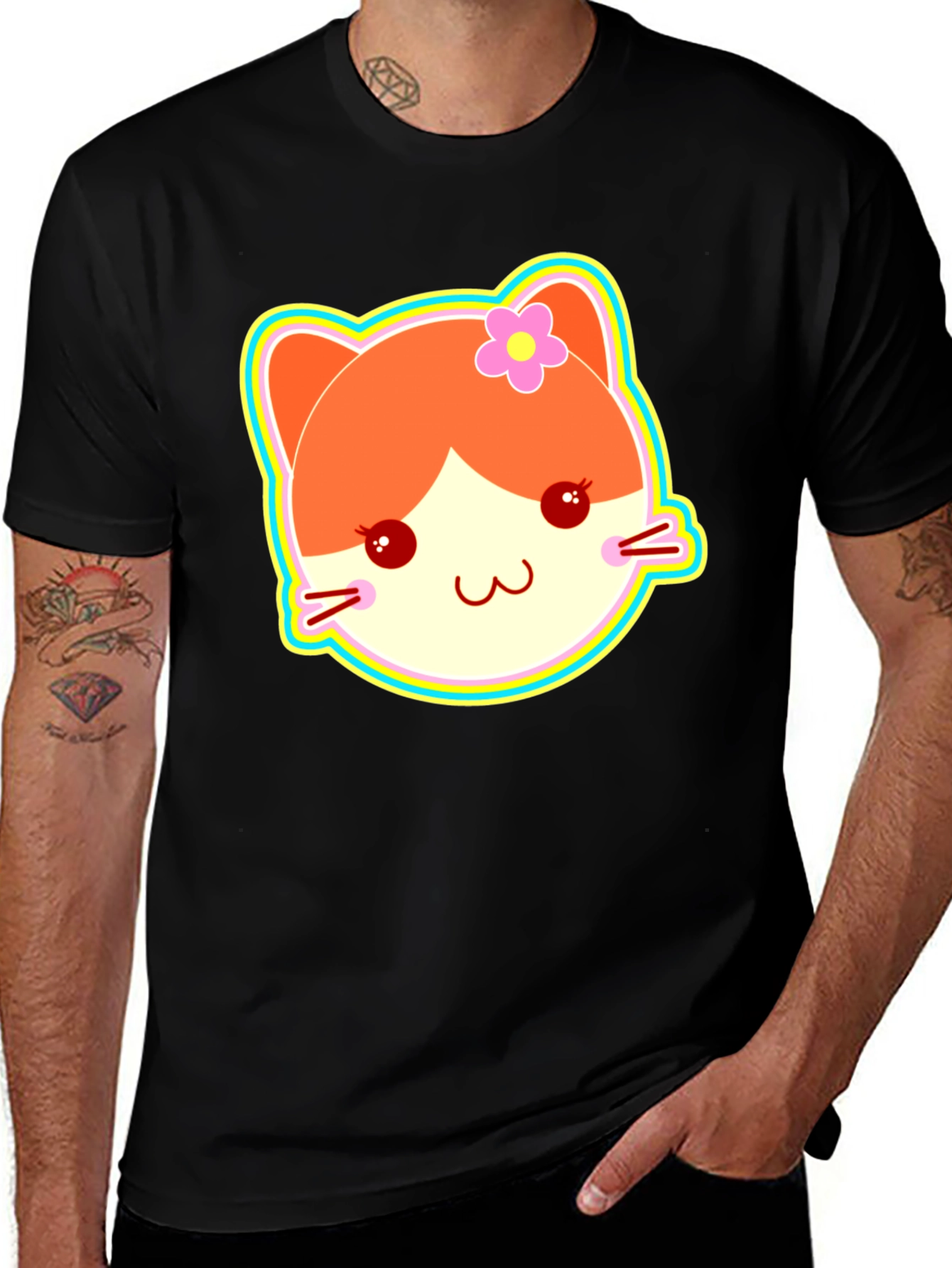 Kawaii Cat Graphic T-Shirt