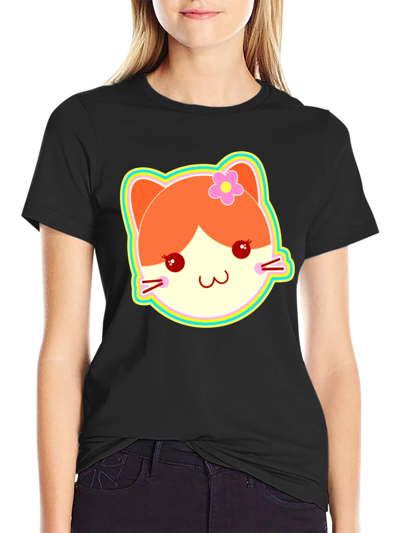 Kawaii Cat Graphic T-Shirt