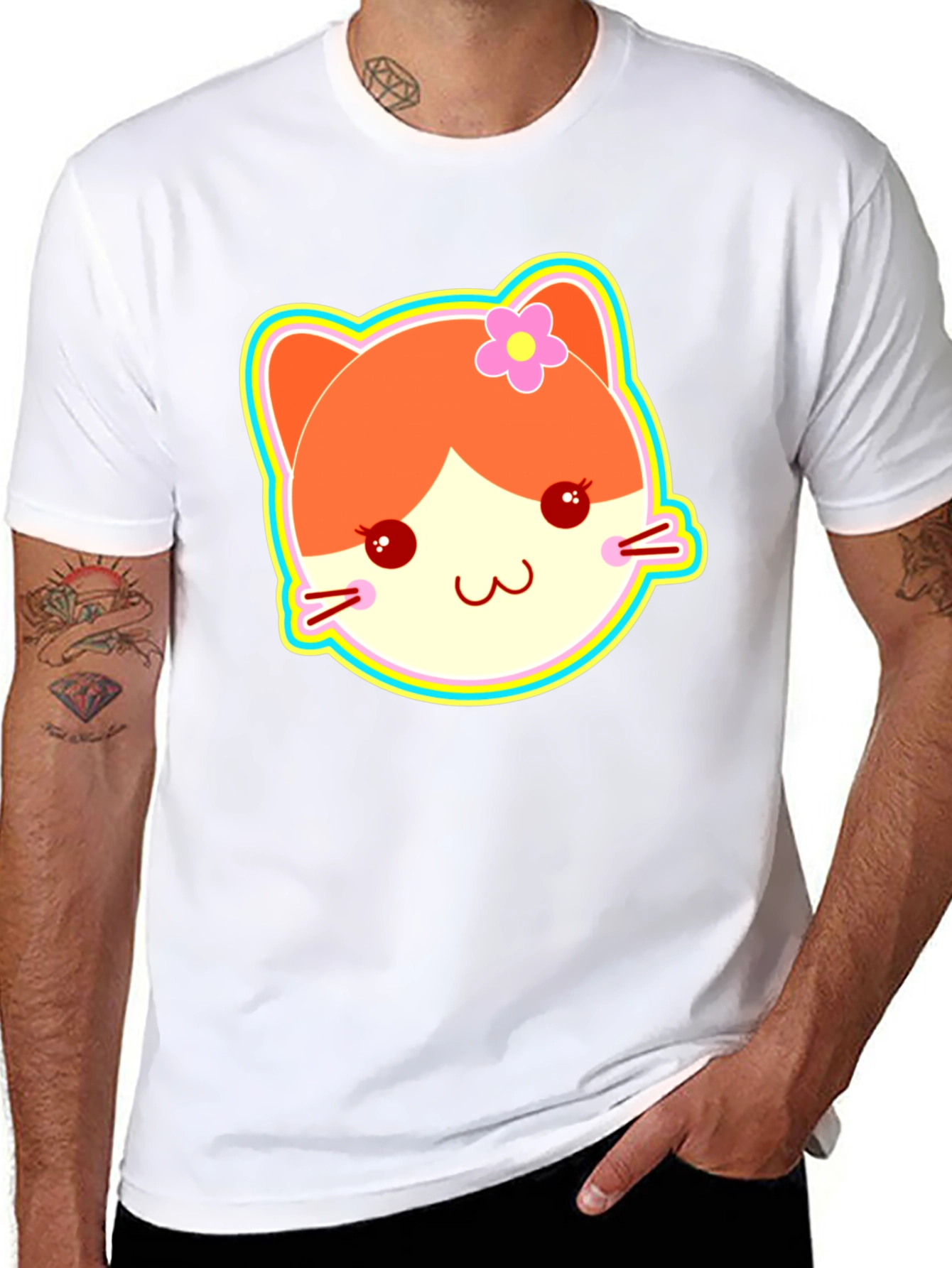 Kawaii Cat Graphic T-Shirt