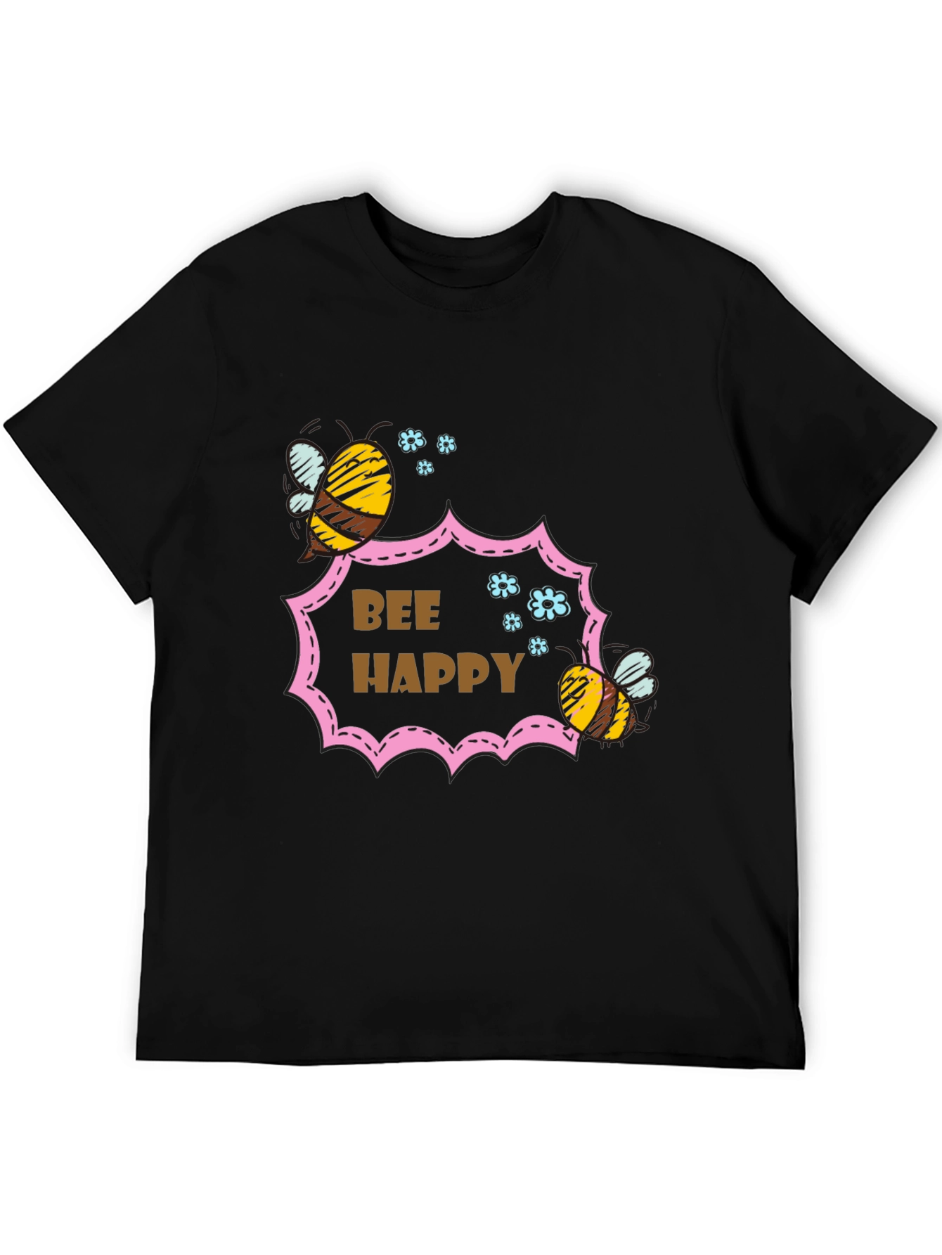 Bee Happy Graphic T-Shirt - Stylish Cotton Tee