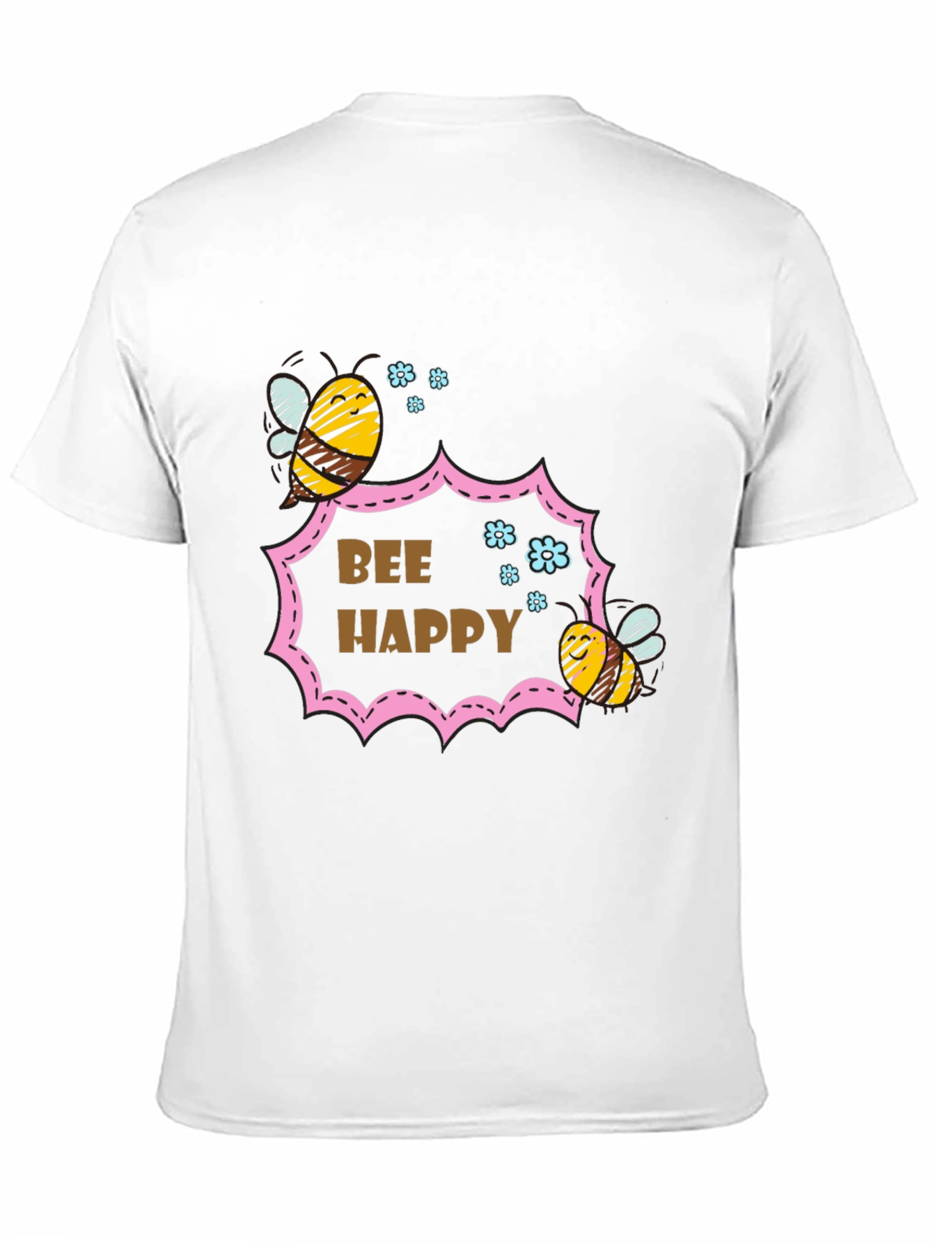 Bee Happy Graphic T-Shirt - Stylish Cotton Tee