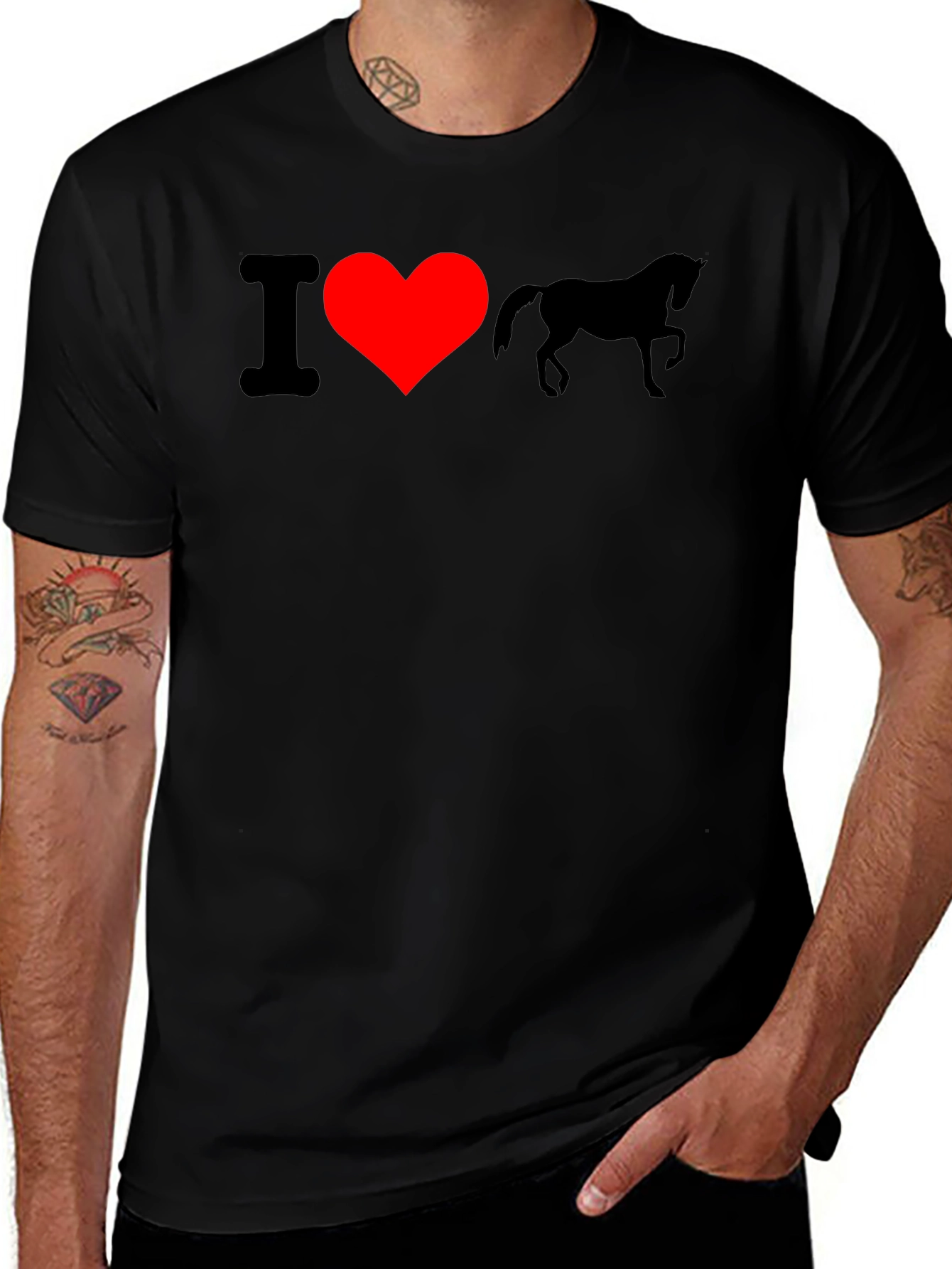 I Heart Unicorn Black T-Shirt