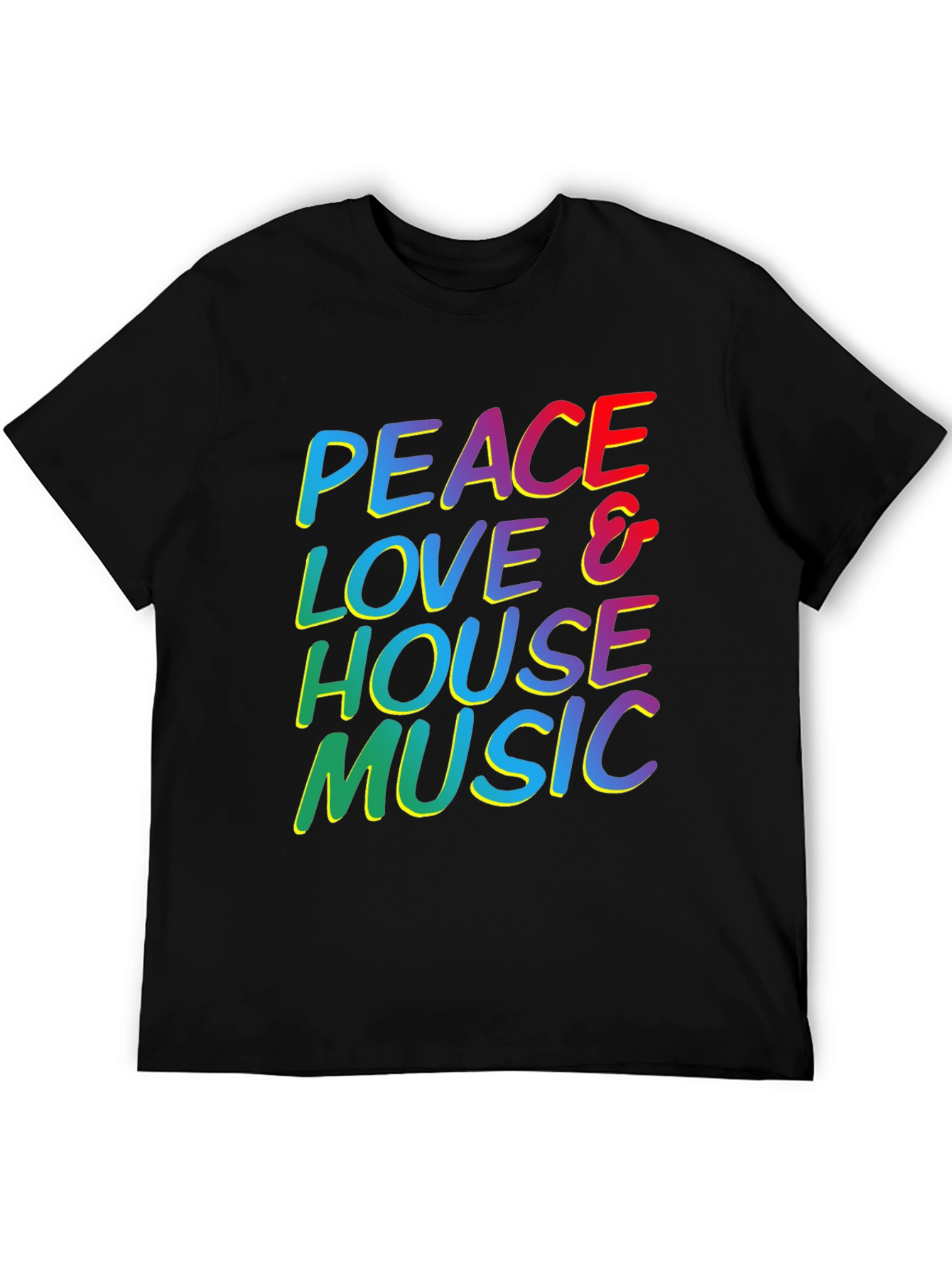Peace Love & House Music T-Shirt - Retro Design