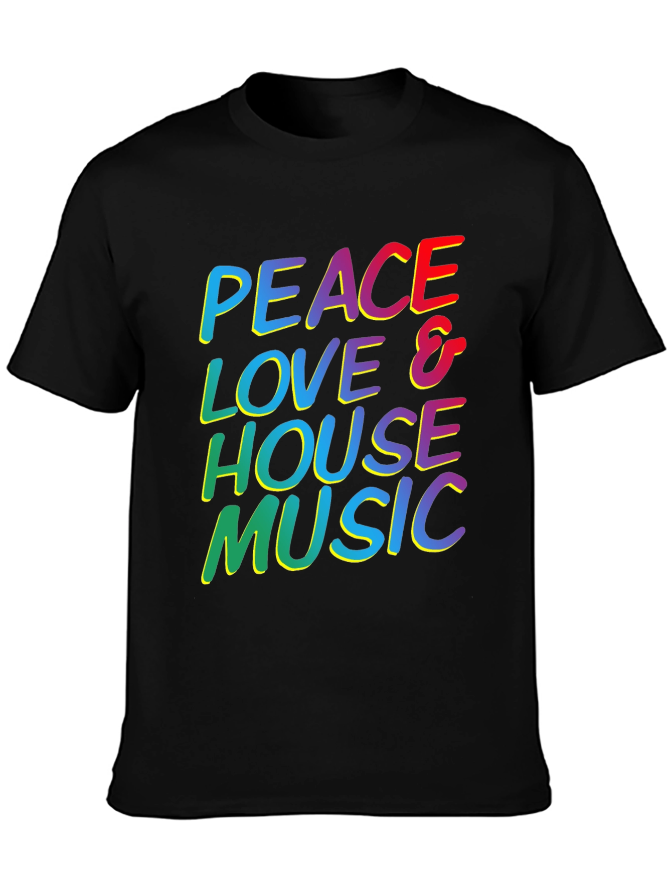 Peace Love & House Music T-Shirt - Retro Design