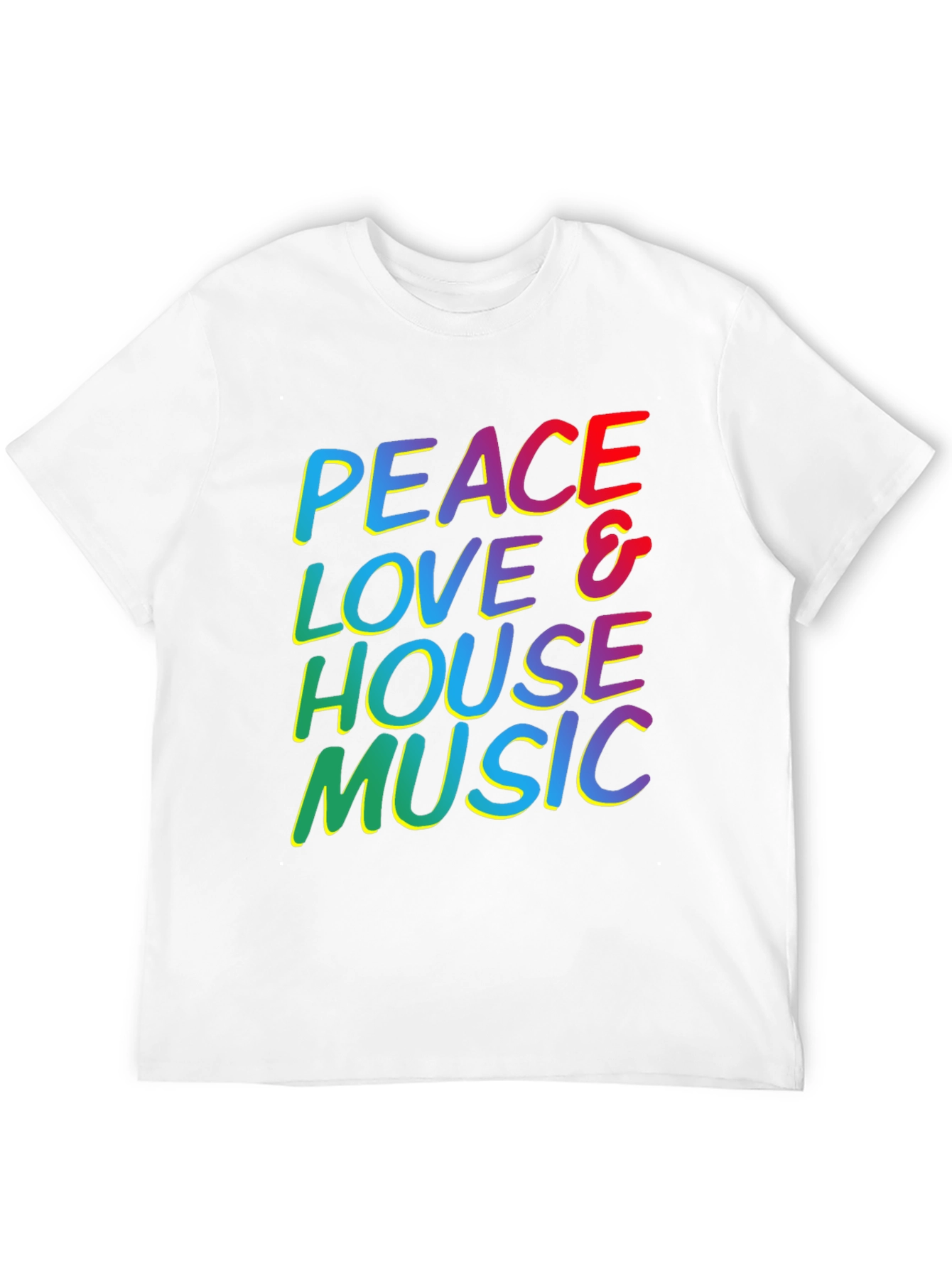 Peace Love & House Music T-Shirt - Retro Design