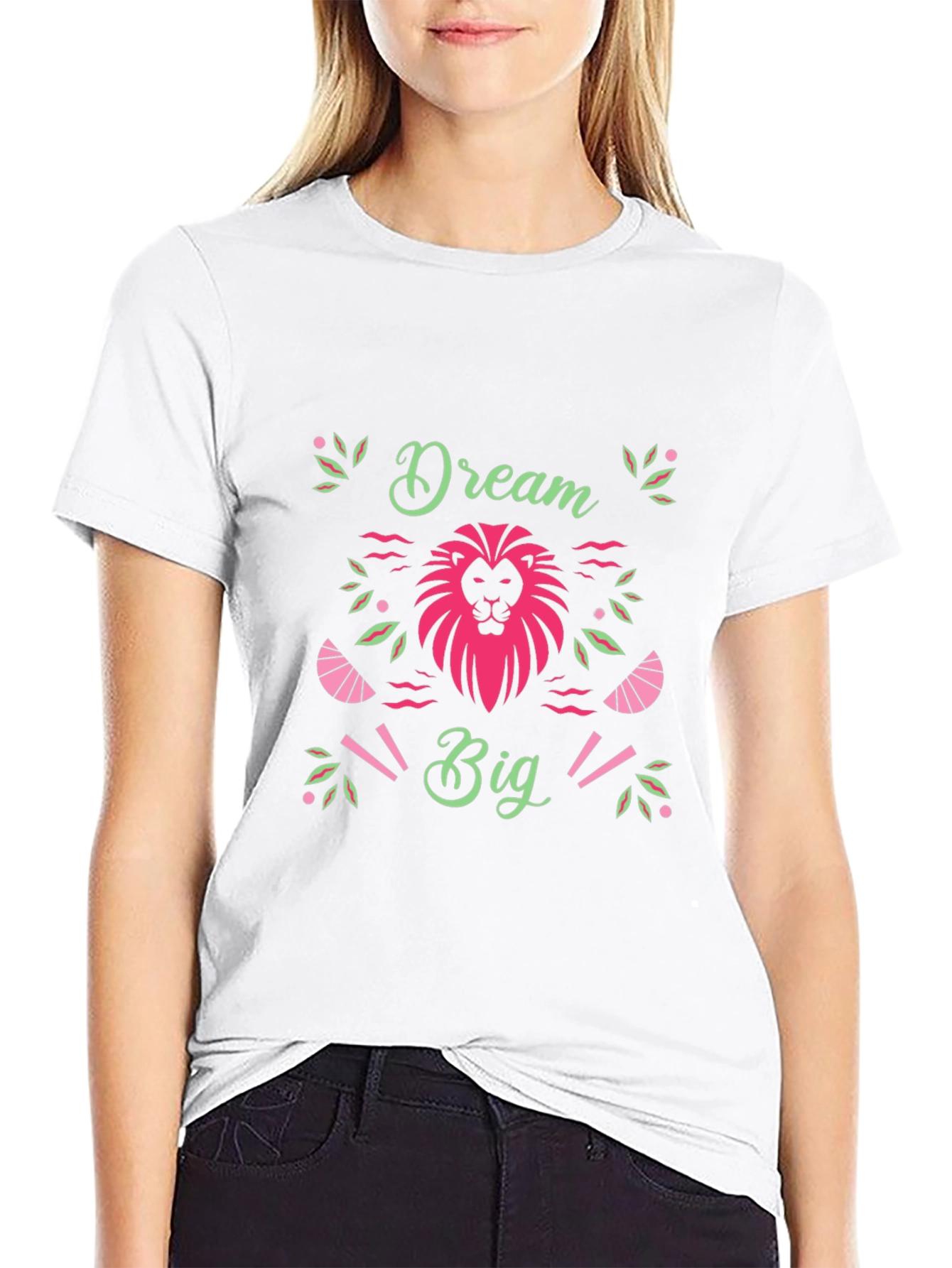 Dream Big Black T-Shirt with Lion Graphic