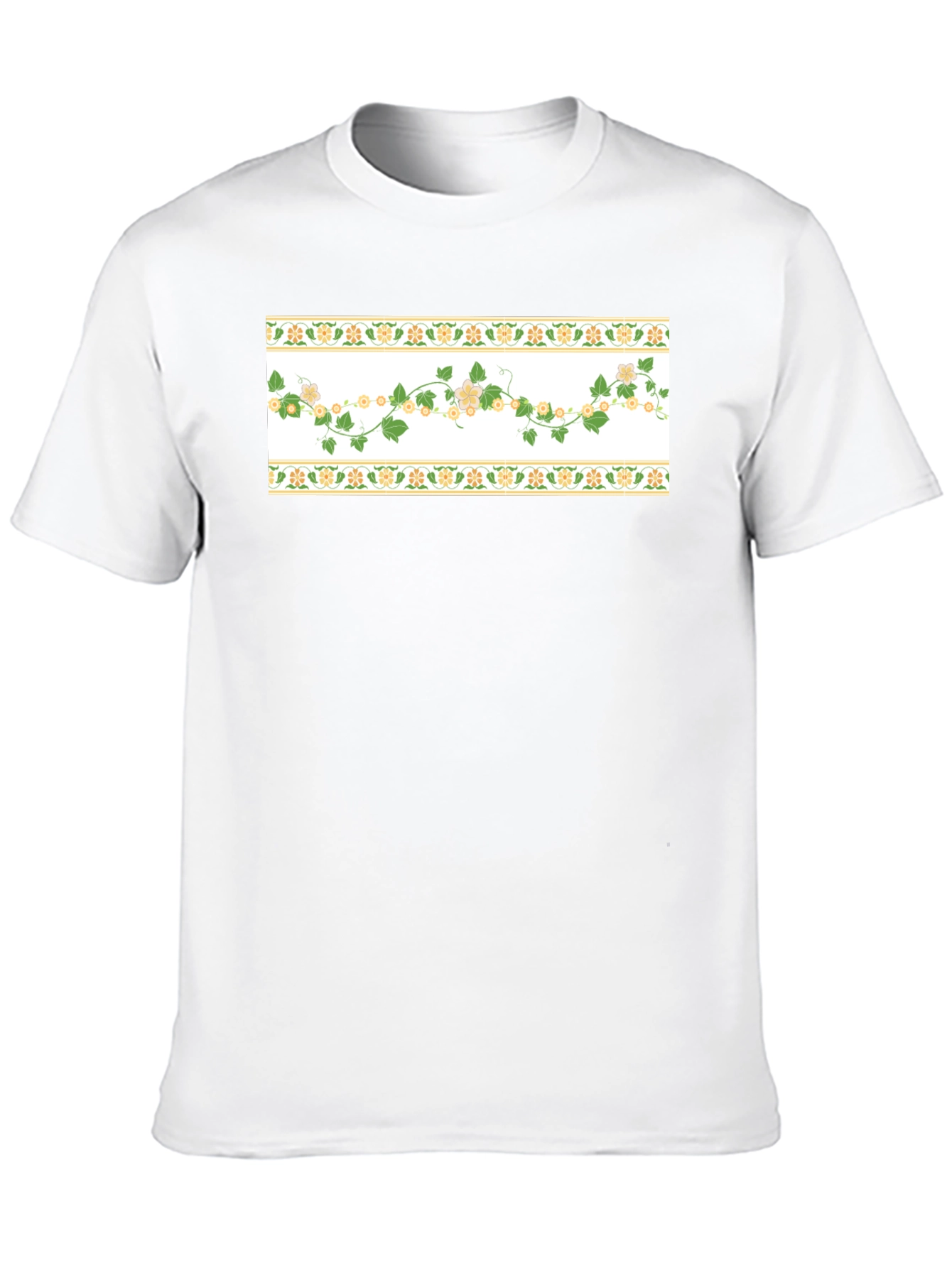 Floral Vine T-Shirt - Stylish Black Tee