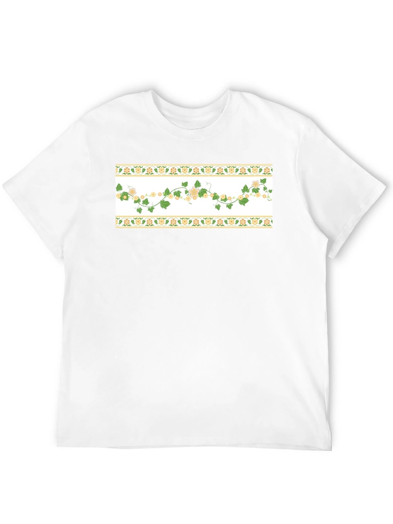 Floral Vine T-Shirt - Stylish Black Tee