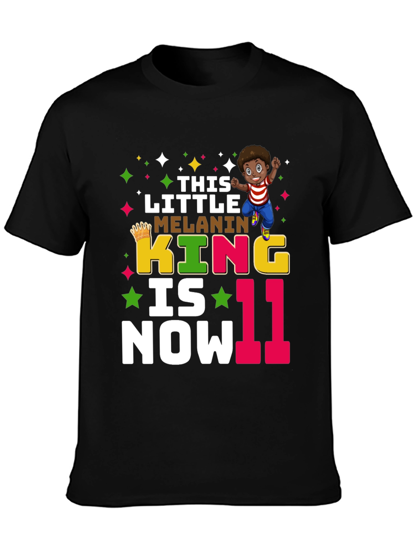 Melanin King 11th Birthday T-Shirt