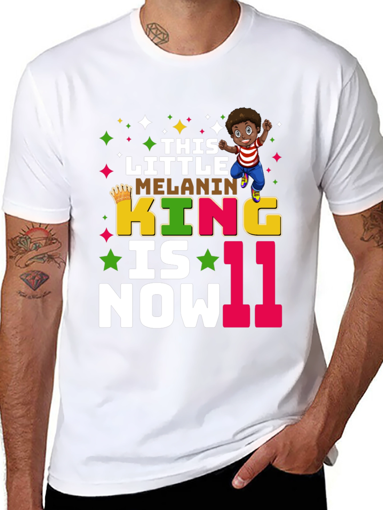 Melanin King 11th Birthday T-Shirt