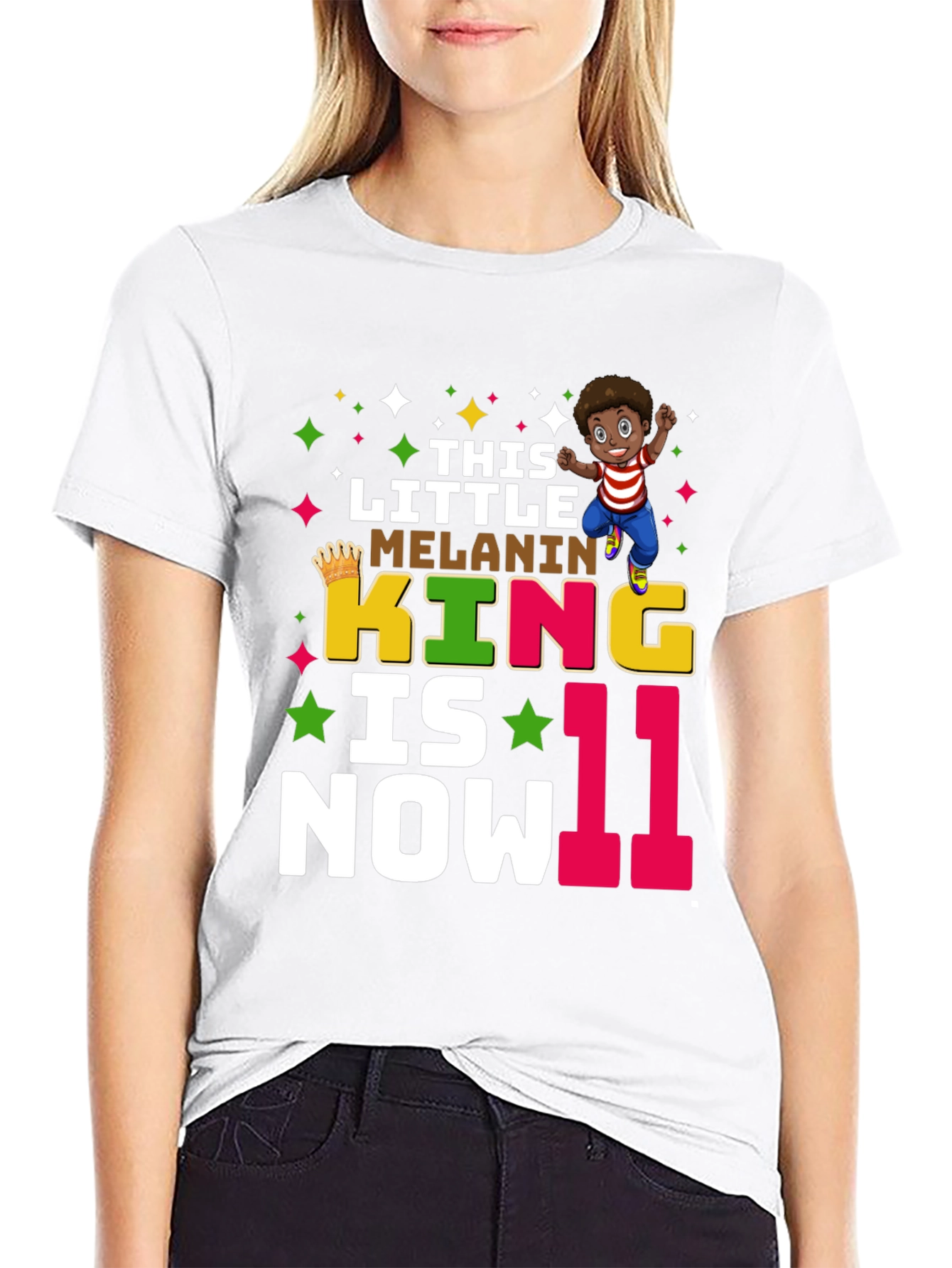 Melanin King 11th Birthday T-Shirt